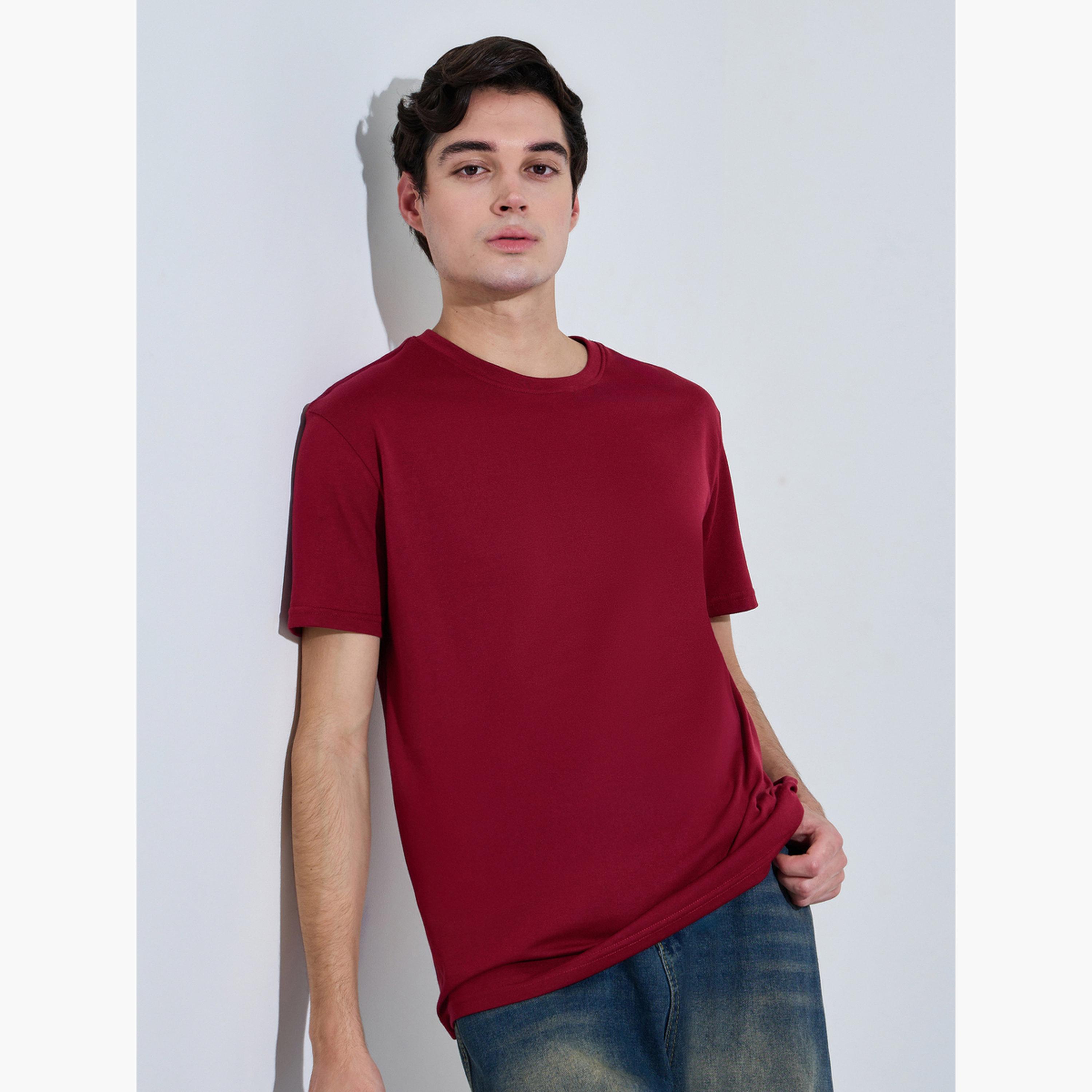 تيشيرت جيرسيه بقصة منتظمة وغني بالقطن للرجال-men-clothing-tshirtsandpolos-tshirts-image-1