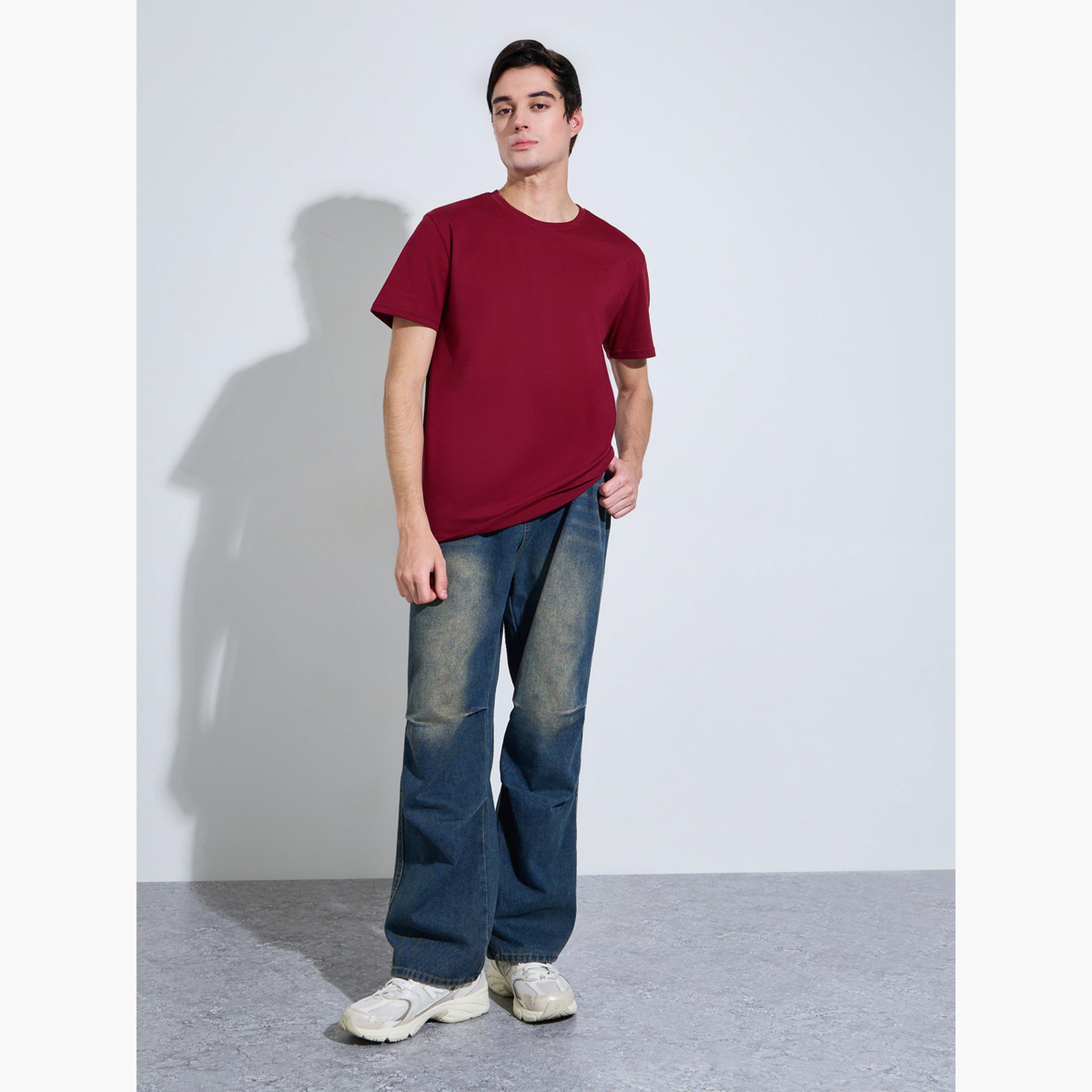 تيشيرت جيرسيه بقصة منتظمة وغني بالقطن للرجال-men-clothing-tshirtsandpolos-tshirts-image-2