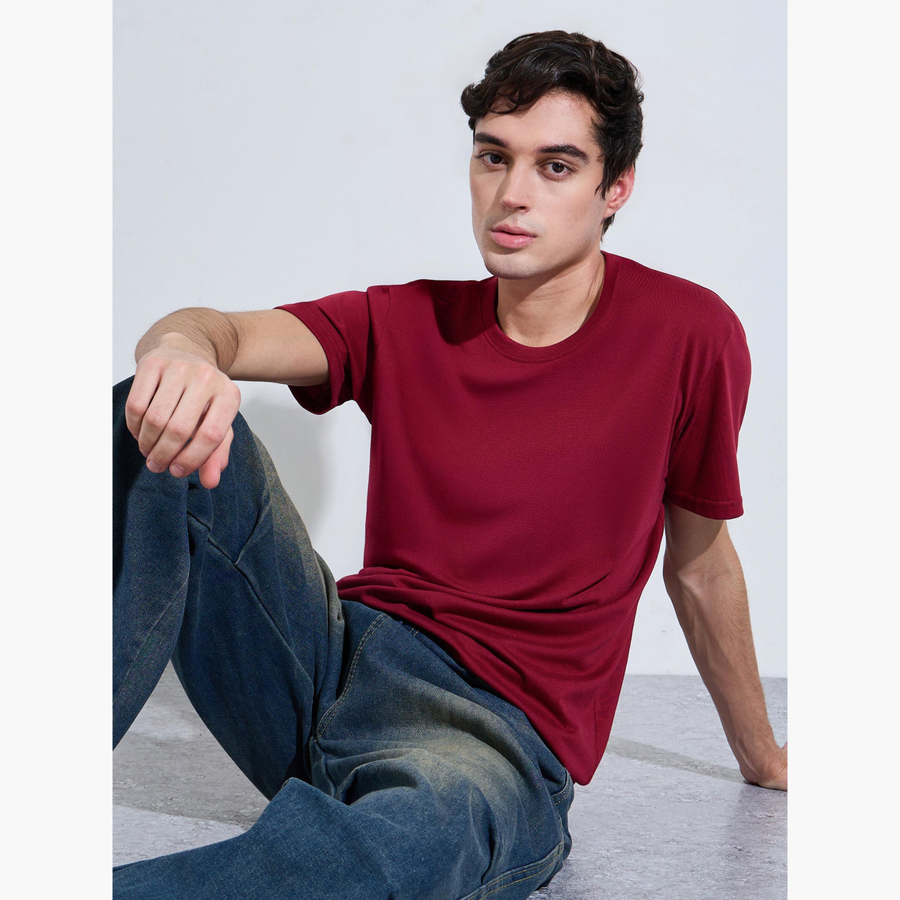تيشيرت جيرسيه بقصة منتظمة وغني بالقطن للرجال-men-clothing-tshirtsandpolos-tshirts-image-3