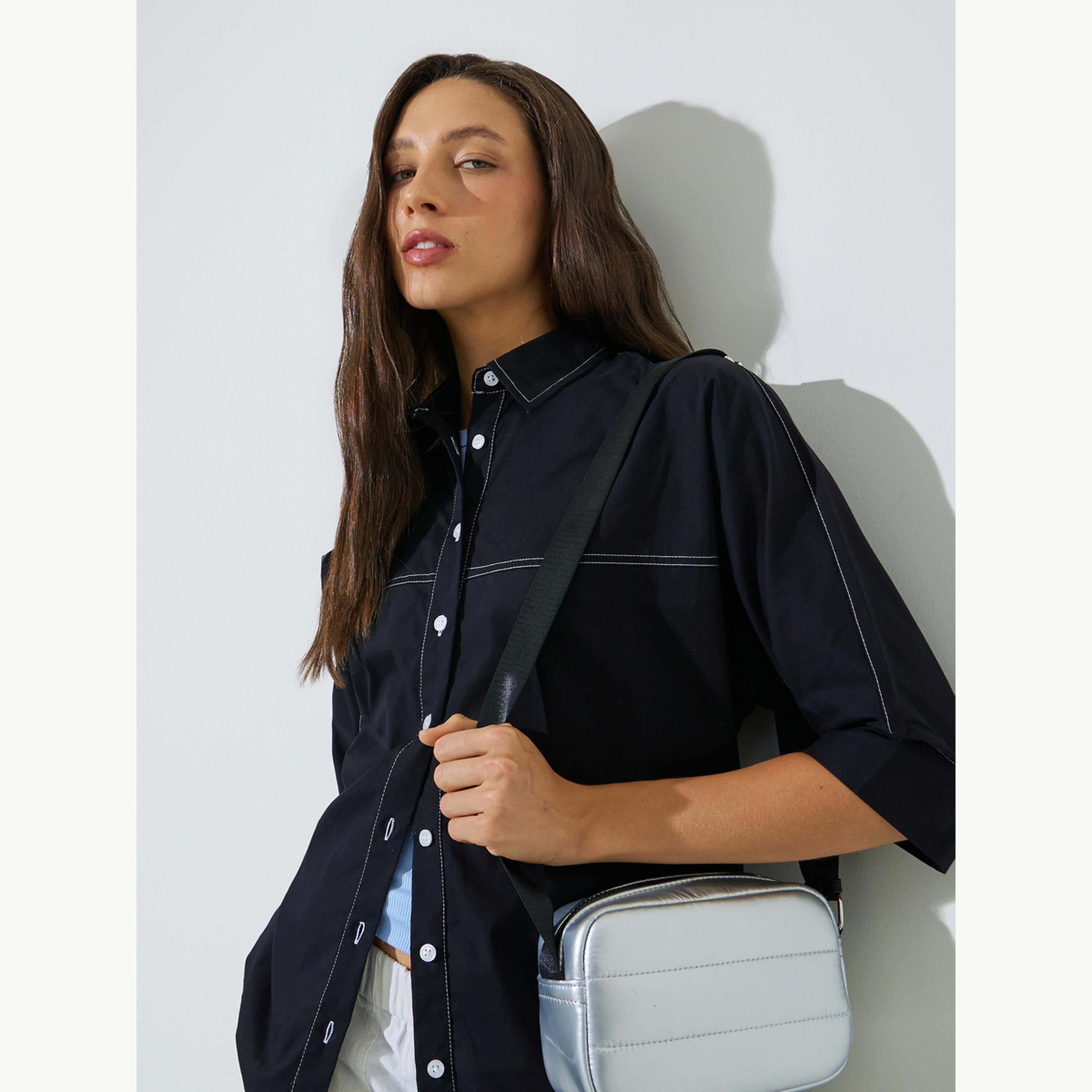 قميص واسع مع درزات متباينة للرجال-women-clothing-shirtsandblouses-shirts-image-3