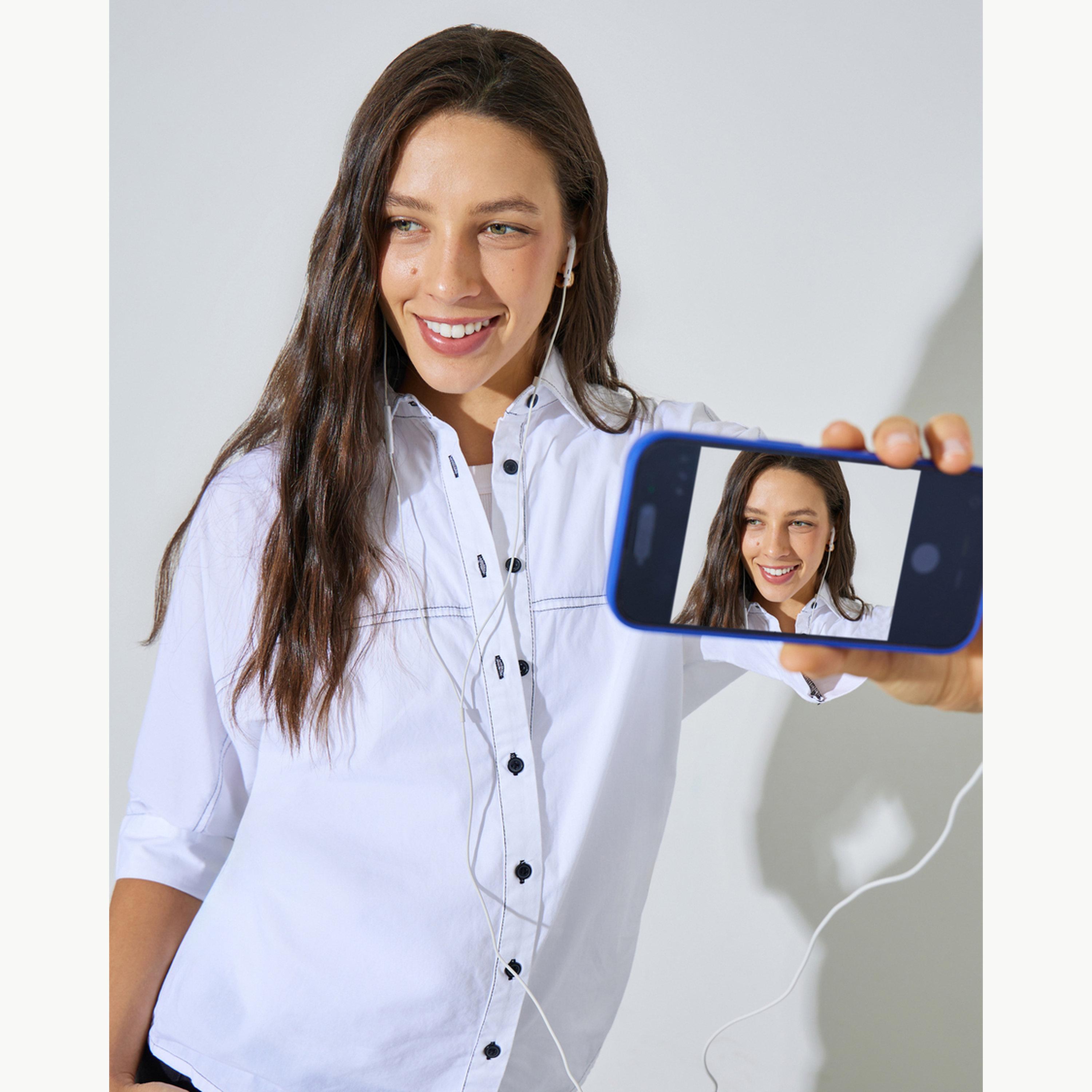 قميص واسع مع درزات متباينة للرجال-women-clothing-shirtsandblouses-shirts-image-3