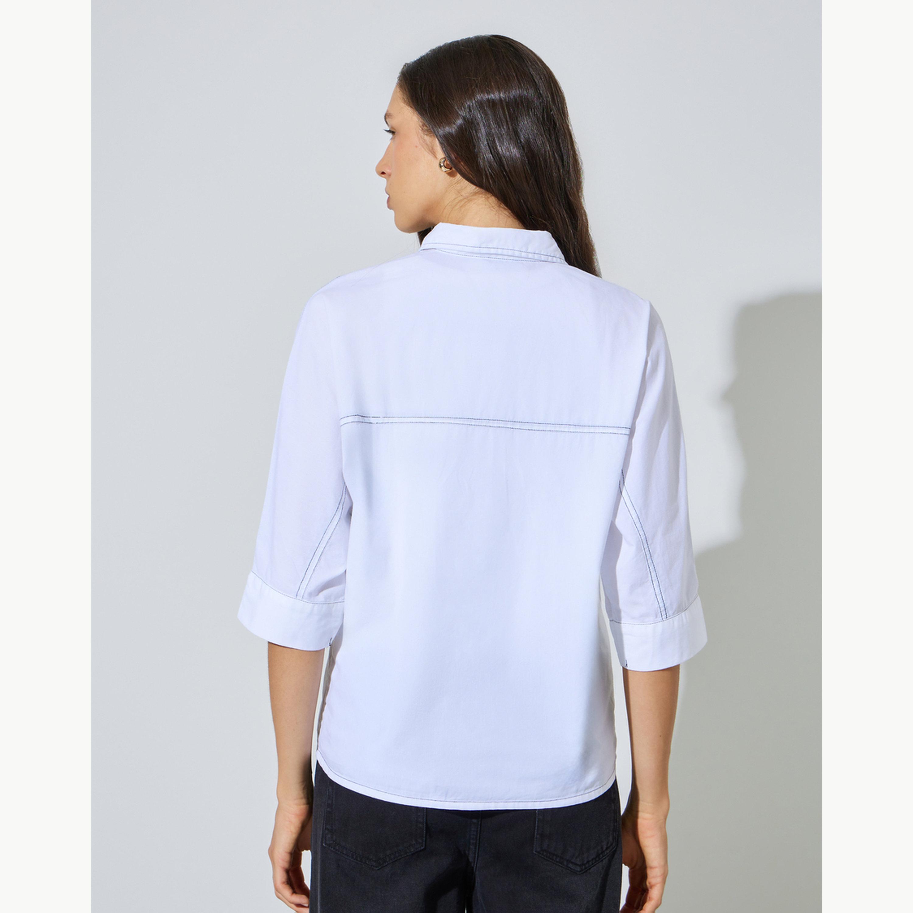 قميص واسع مع درزات متباينة للرجال-women-clothing-shirtsandblouses-shirts-image-4