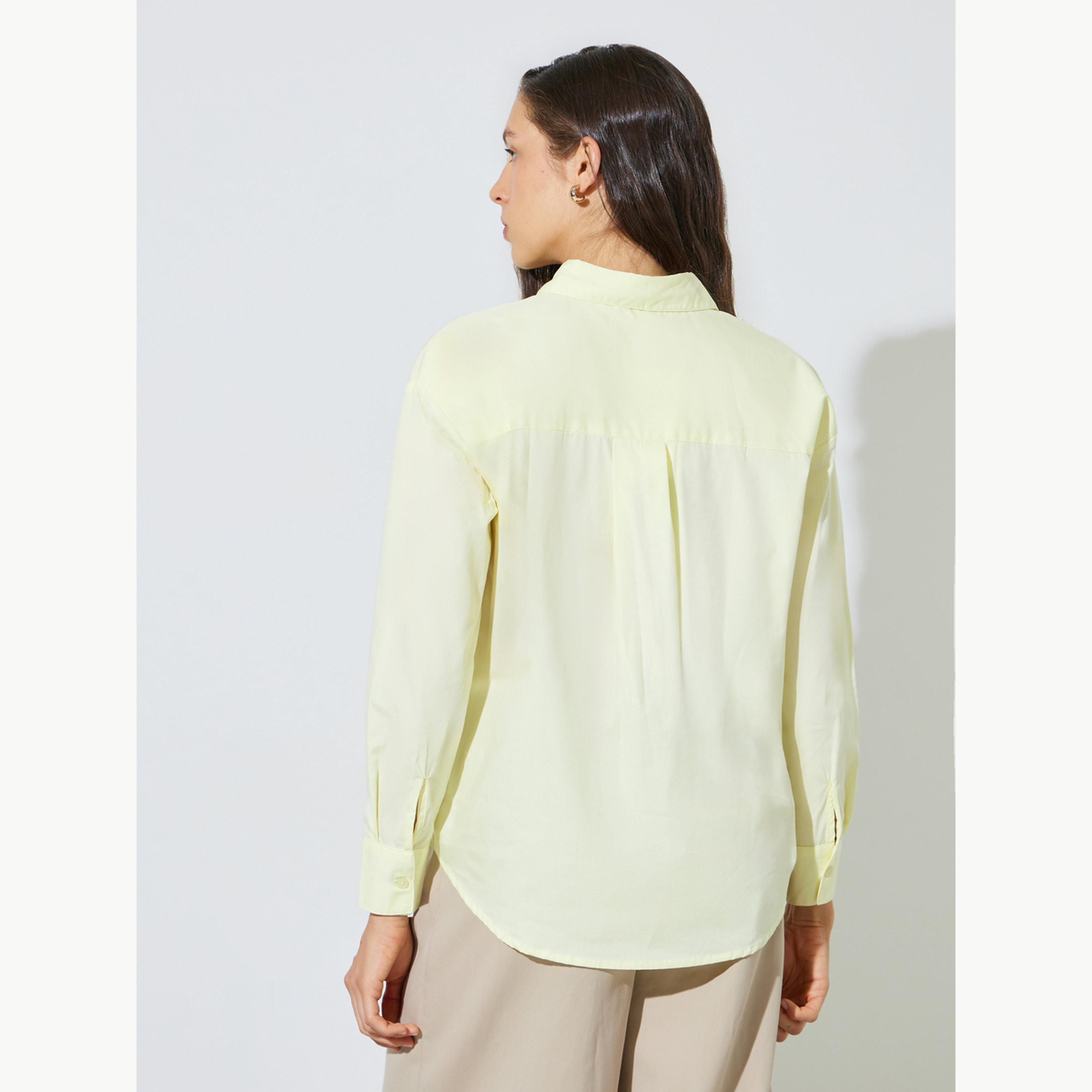 قميص واسع مع جيب مطرز للرجال-women-clothing-shirtsandblouses-shirts-image-4