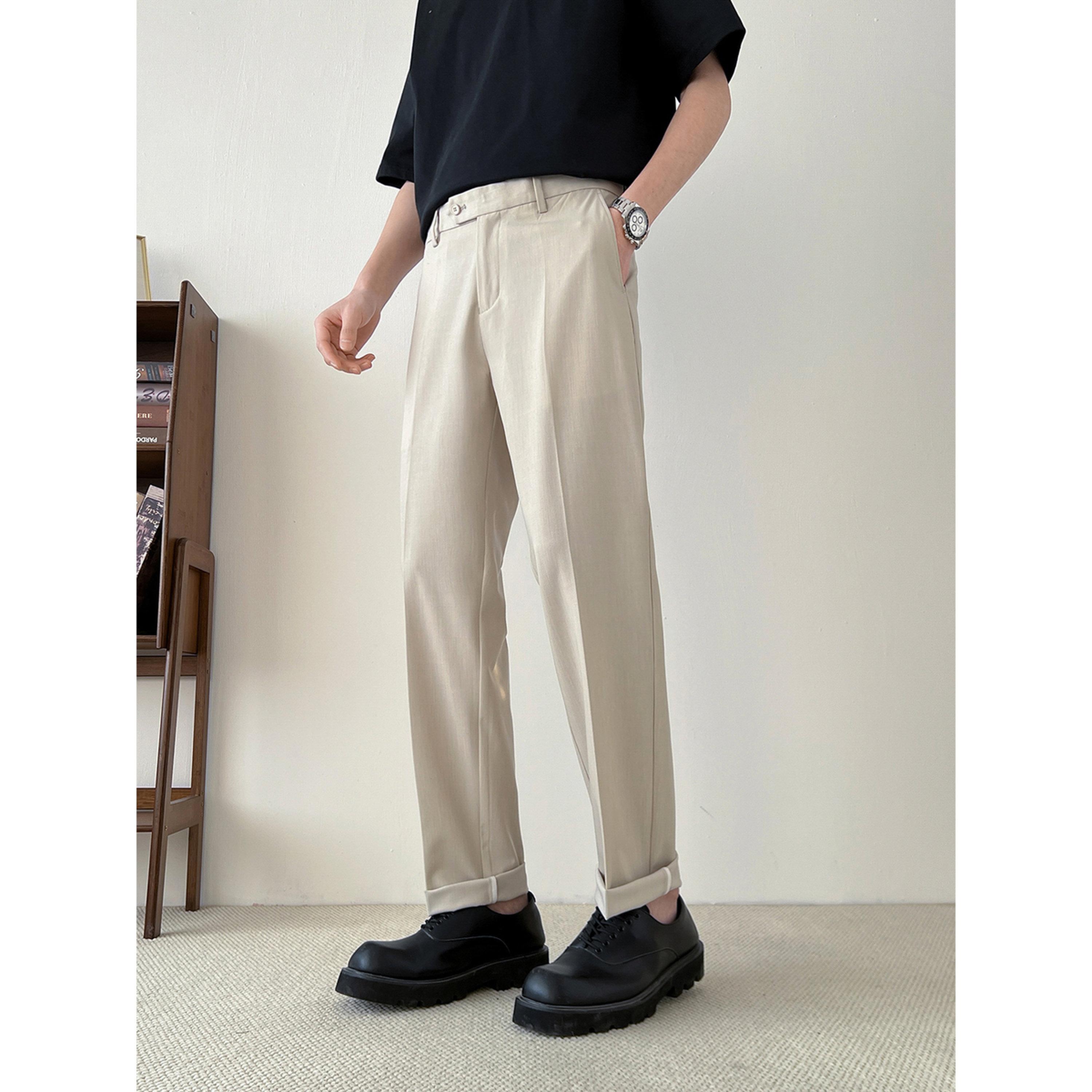 Take Two Men Beige Straight Leg Trousers-men-clothing-trousersandchinos-trousers-image-3