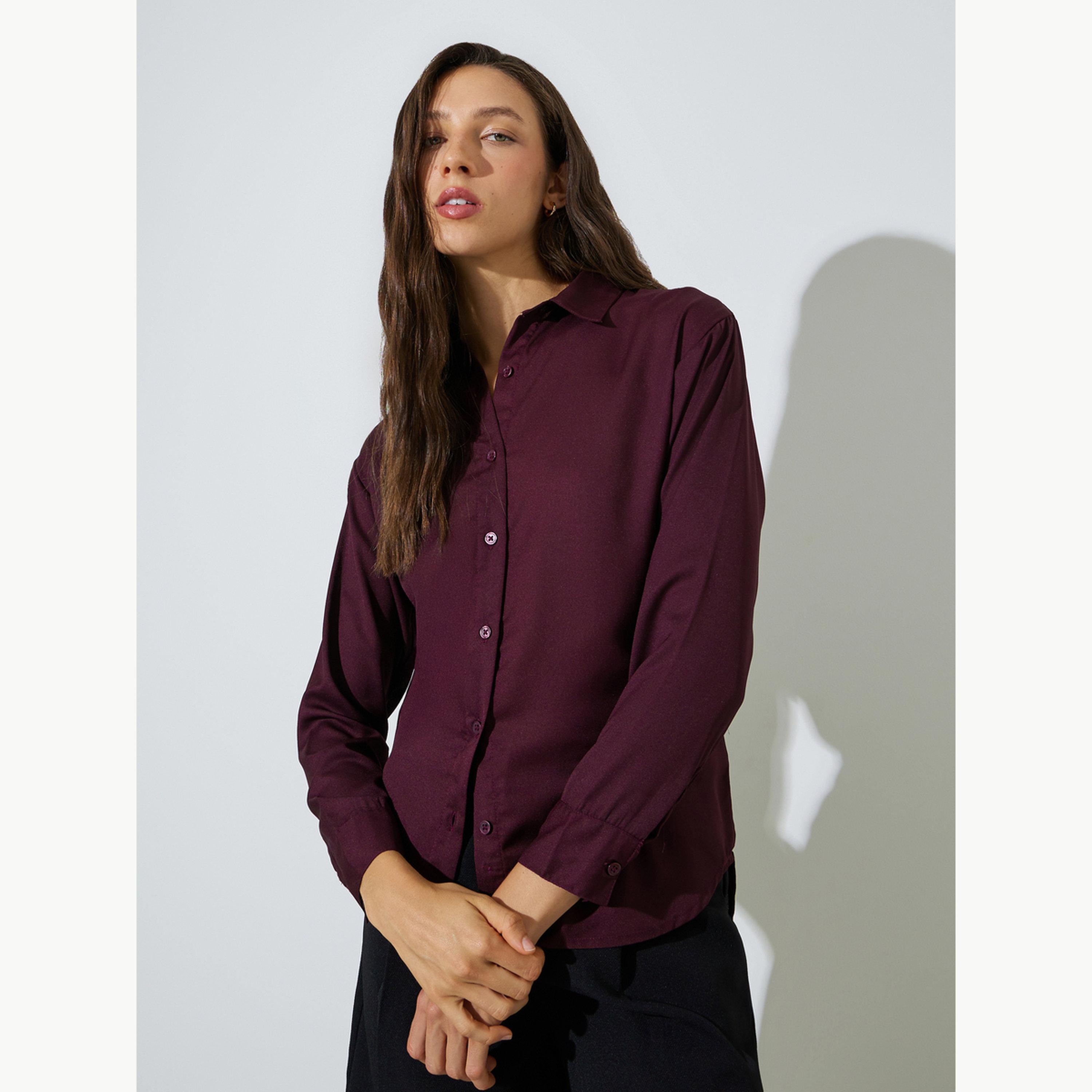بلوزة واسعة بتصميم طويل وحافة منحنية-women-clothing-shirtsandblouses-shirts-image-1
