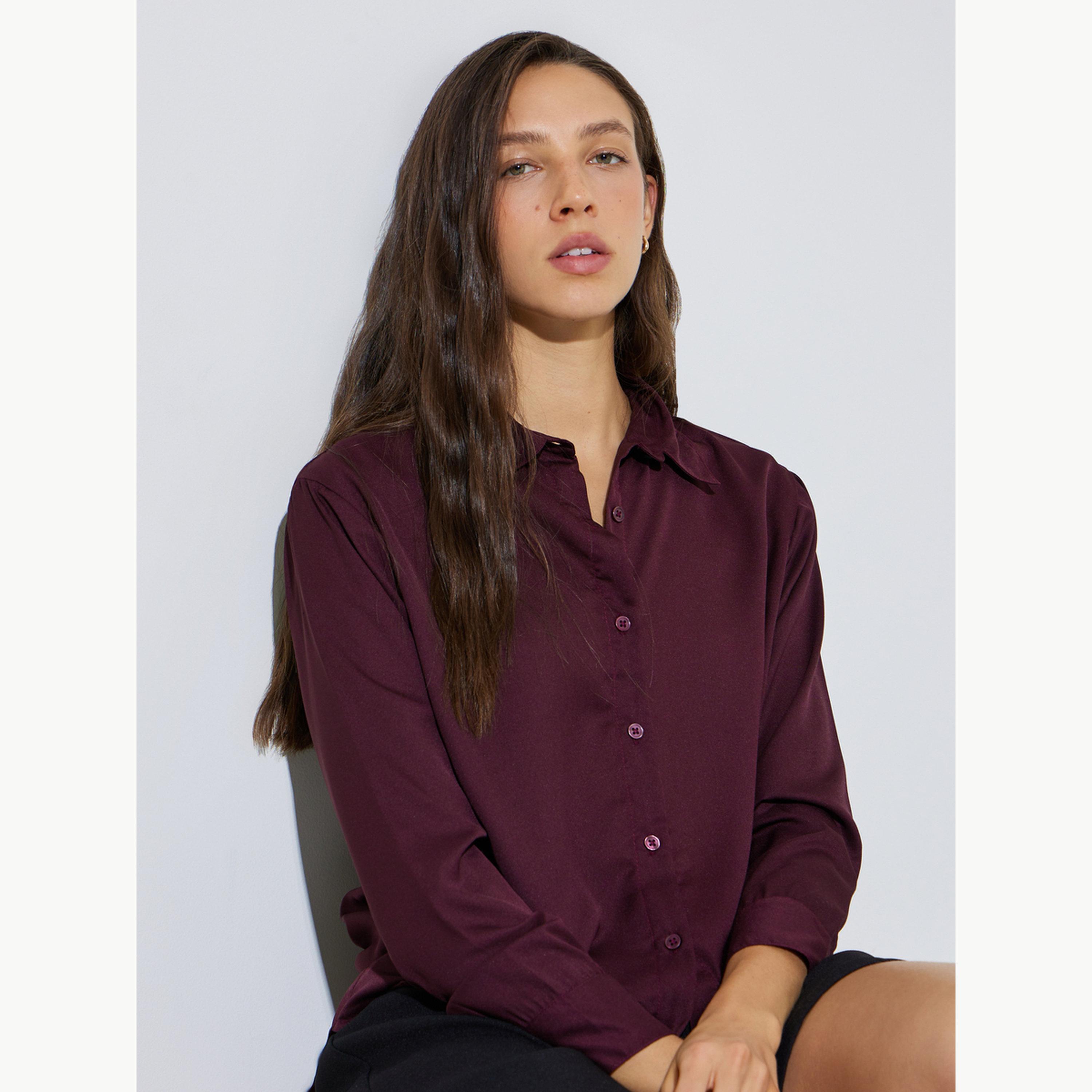 بلوزة واسعة بتصميم طويل وحافة منحنية-women-clothing-shirtsandblouses-shirts-image-3