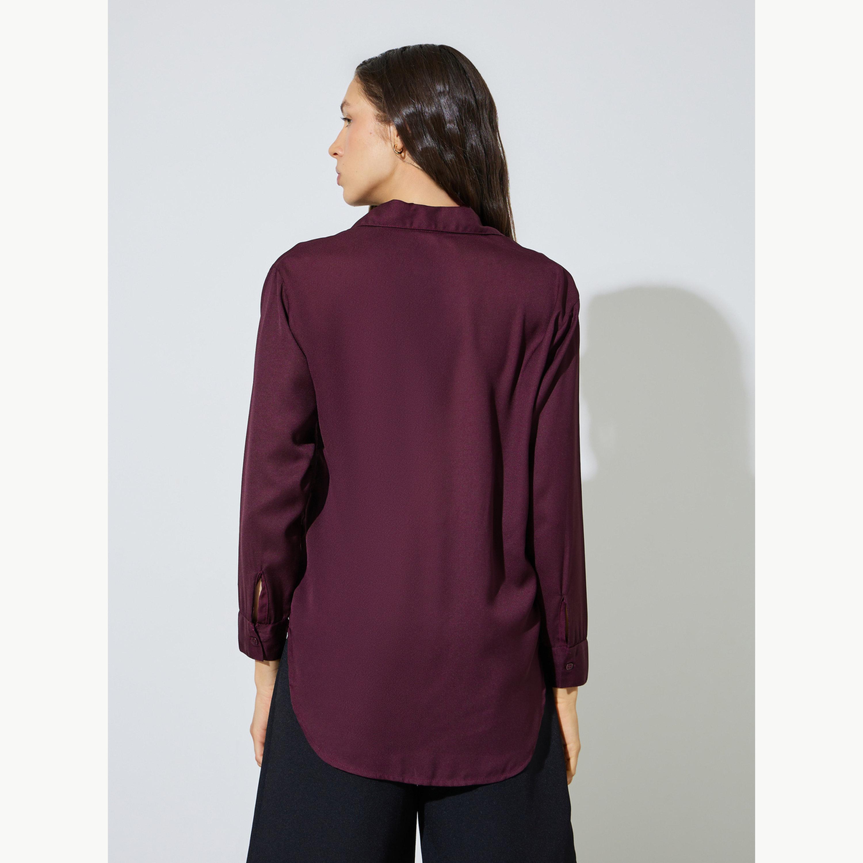 بلوزة واسعة بتصميم طويل وحافة منحنية-women-clothing-shirtsandblouses-shirts-image-4