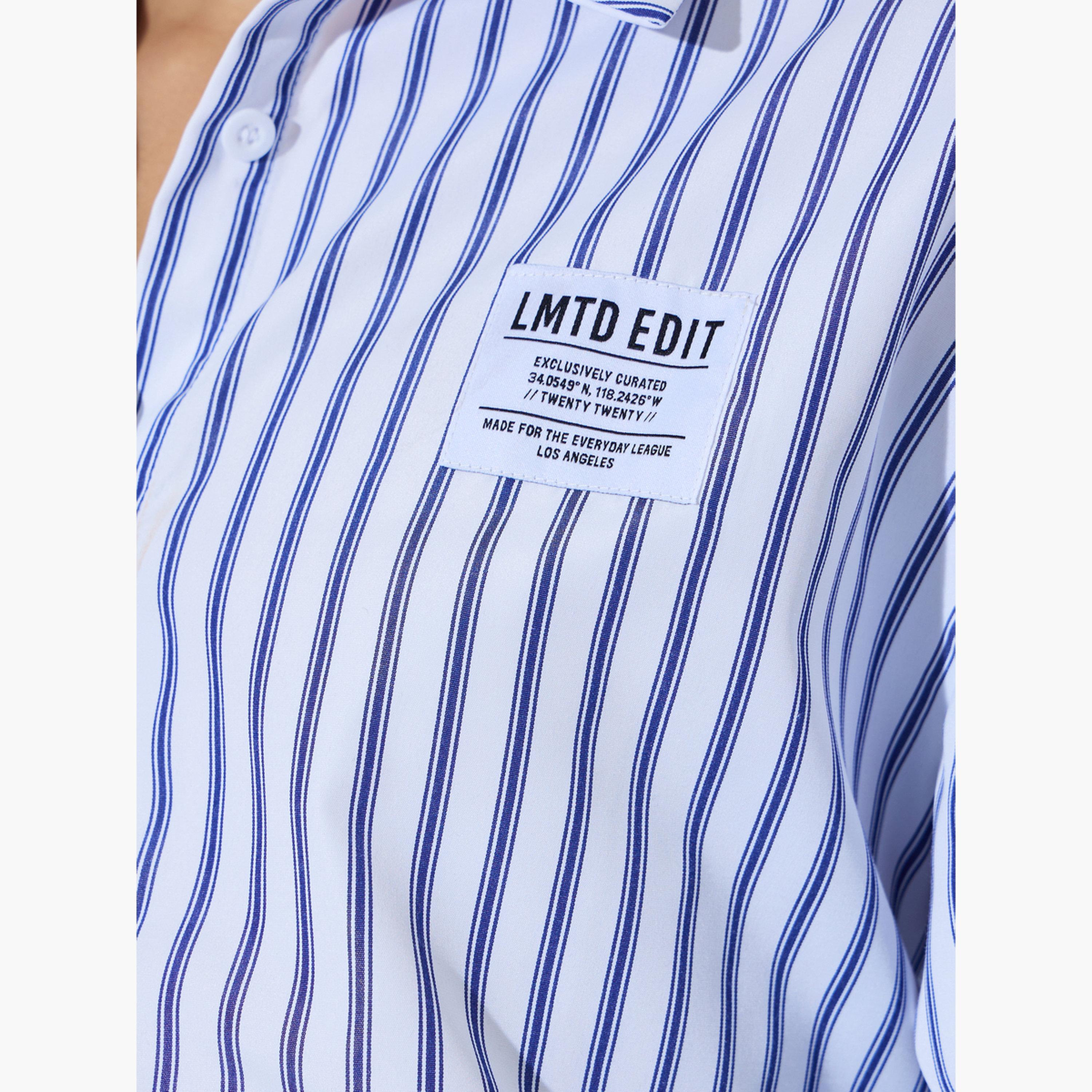 ستايلي - قميص بأكمام طويلة مخططة متعددة الألوان بأساور مضلعة-women-clothing-shirtsandblouses-shirts-image-5