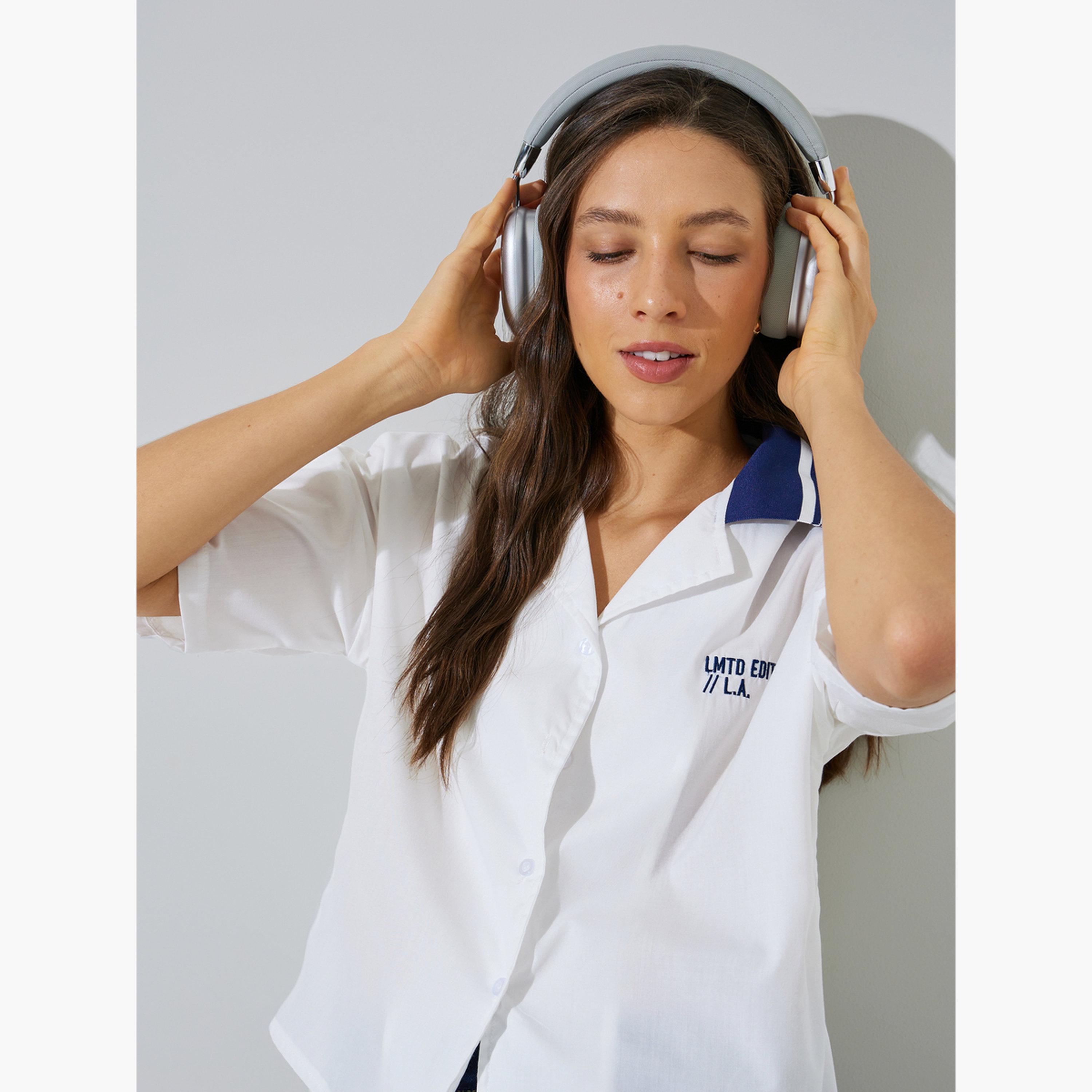 Styli Off-White Short Sleeve Contrast Collar Shirt-women-clothing-shirtsandblouses-shirts-image-3