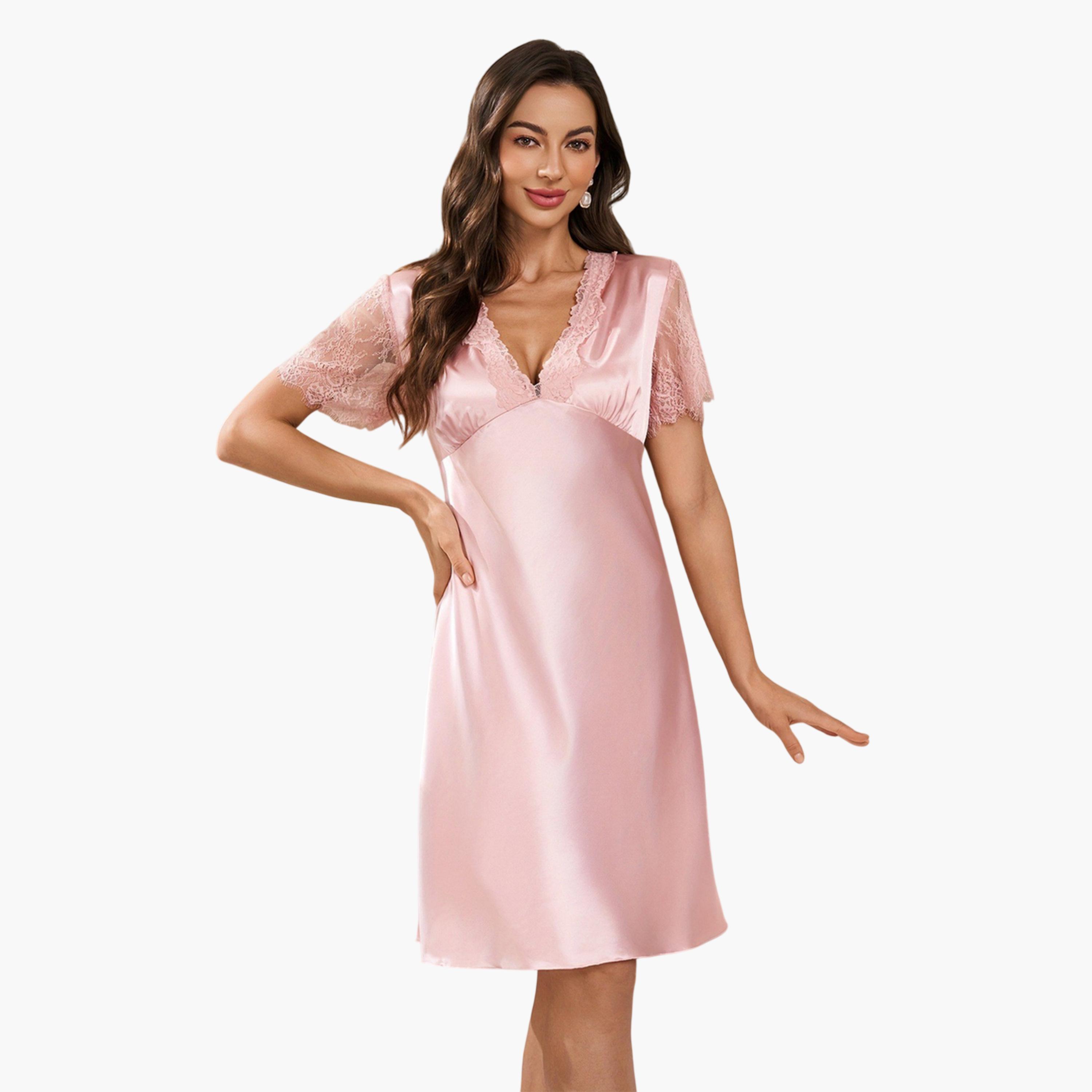 قميص نوم فاتح بتفاصيل دانتيل-women-clothing-nightwear-nighties-image-5