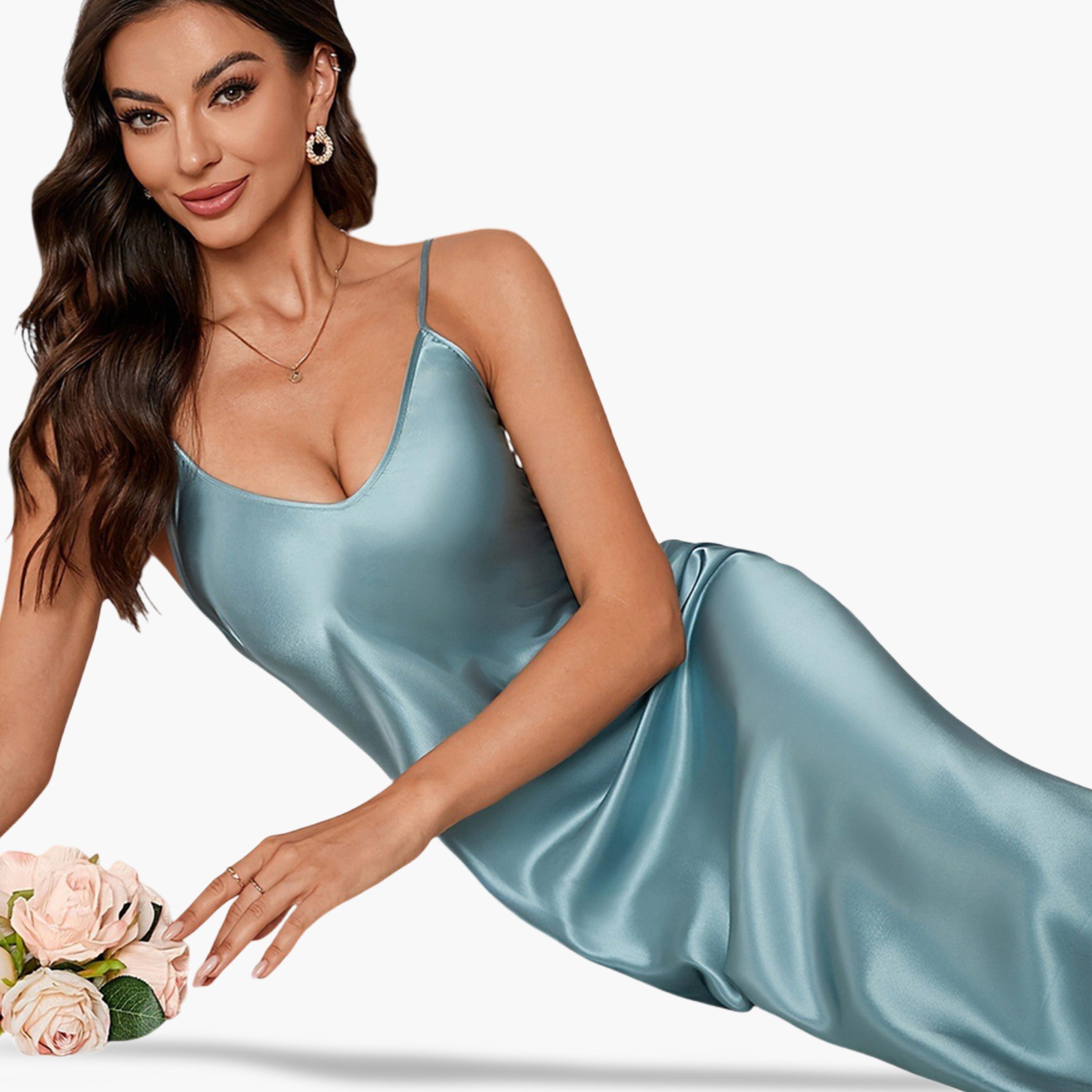 Take Two Blue Satin Slip Dress-women-clothing-nightwear-nighties-image-4