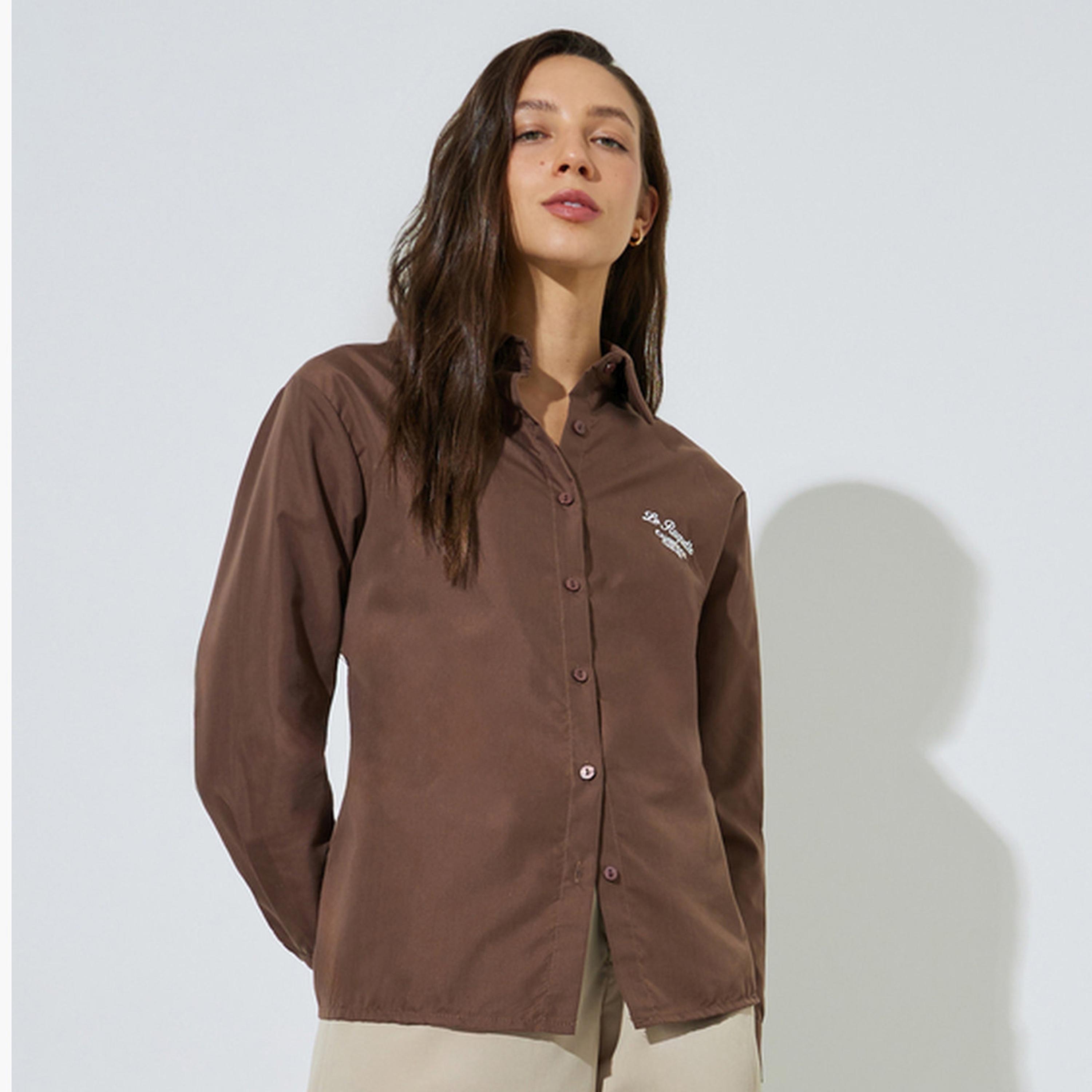 قميص واسع مع تفاصيل مطرزة-women-clothing-shirtsandblouses-shirts-image-1