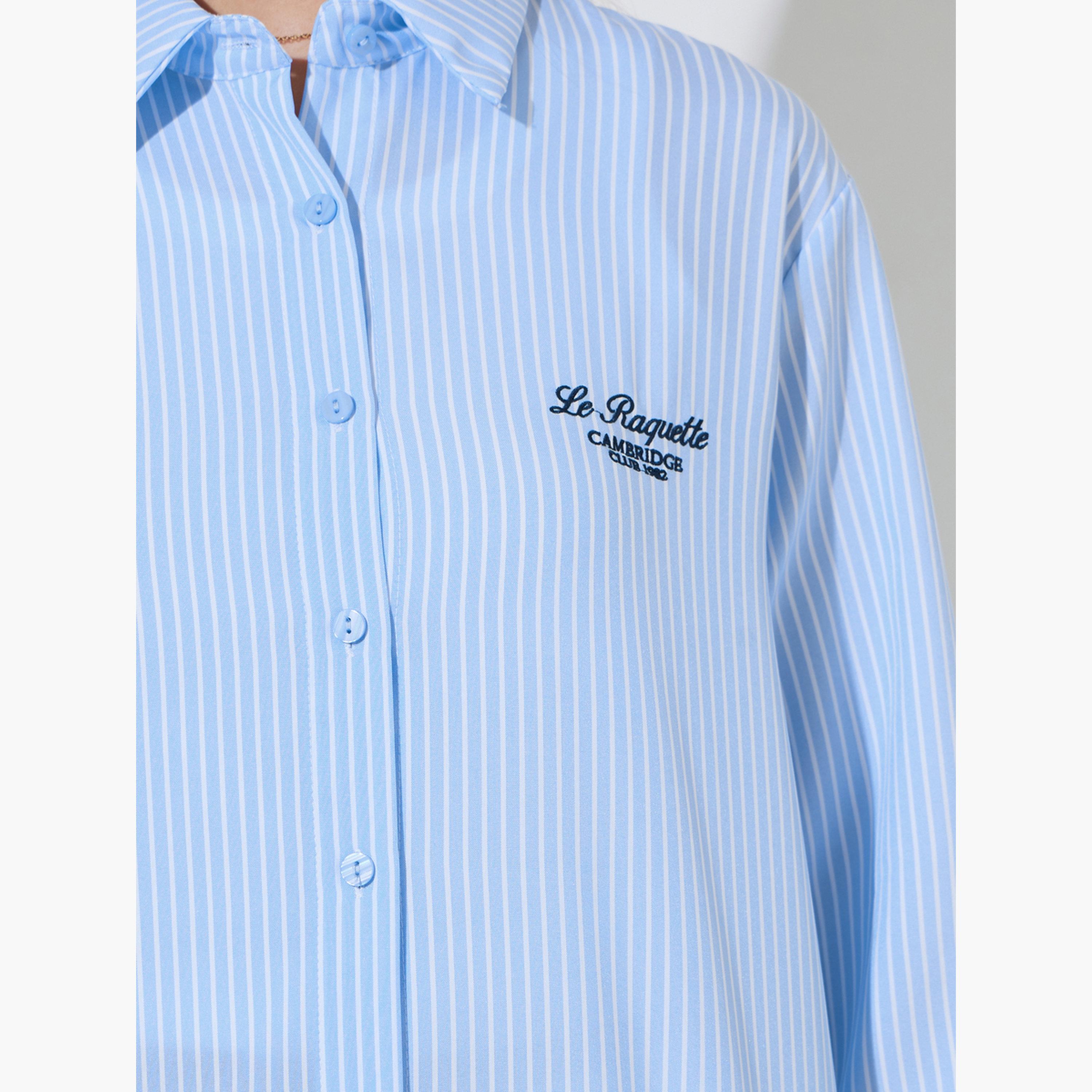 Styli Light Blue Striped Oversized Button-Up Shirt-women-clothing-shirtsandblouses-shirts-image-6