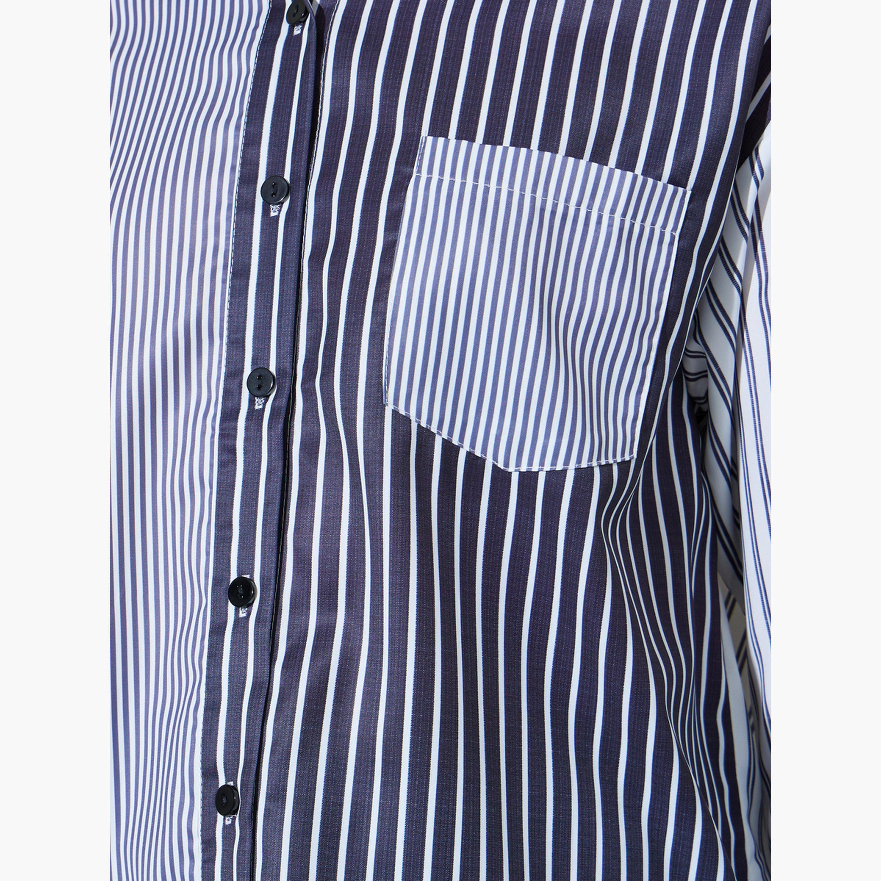 ستايلي - قميص أسود مخطط واسع-women-clothing-shirtsandblouses-shirts-image-5