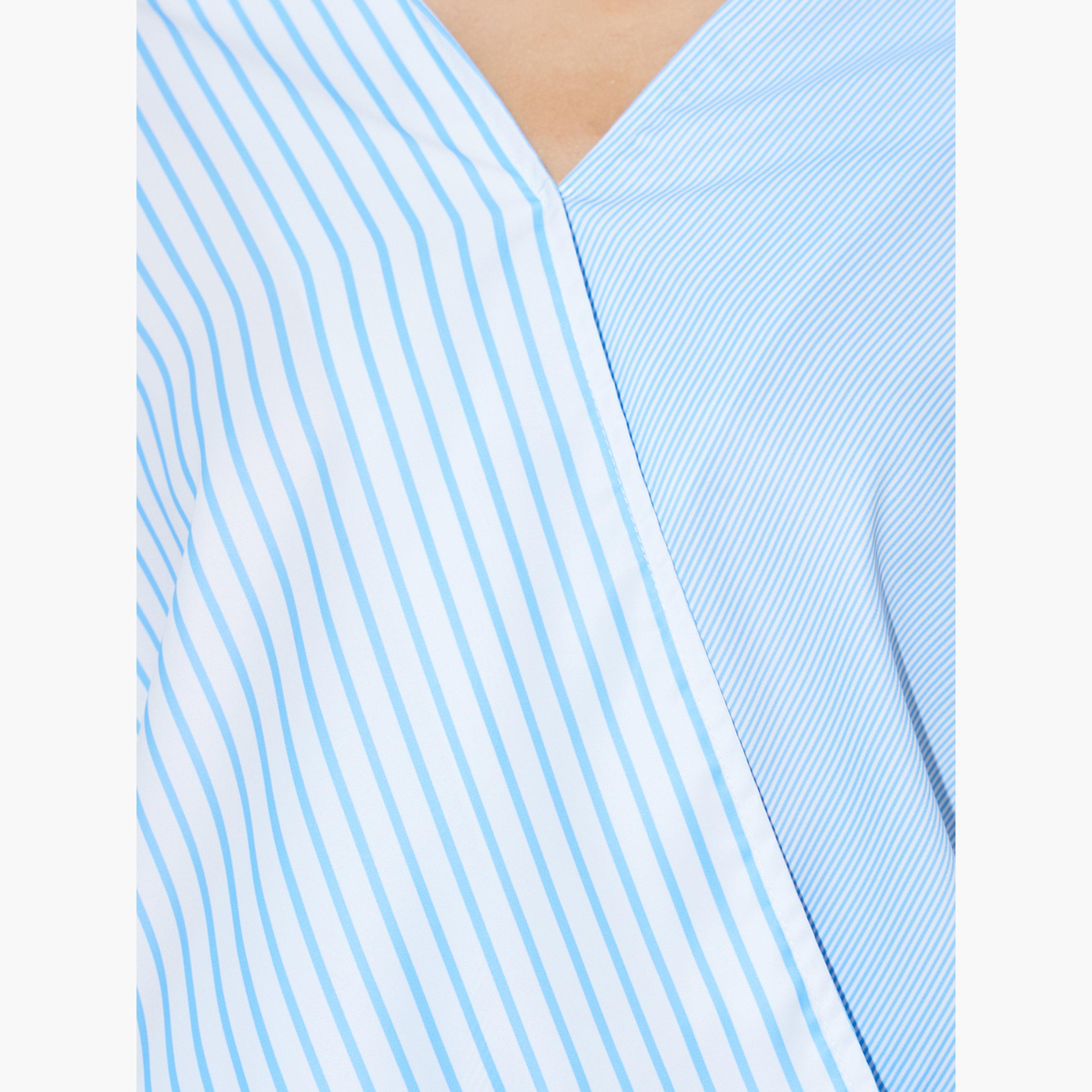 ستايلي - قميص أزرق فاتح مخطط ملفوف من الأمام-women-clothing-shirtsandblouses-blouses-image-5