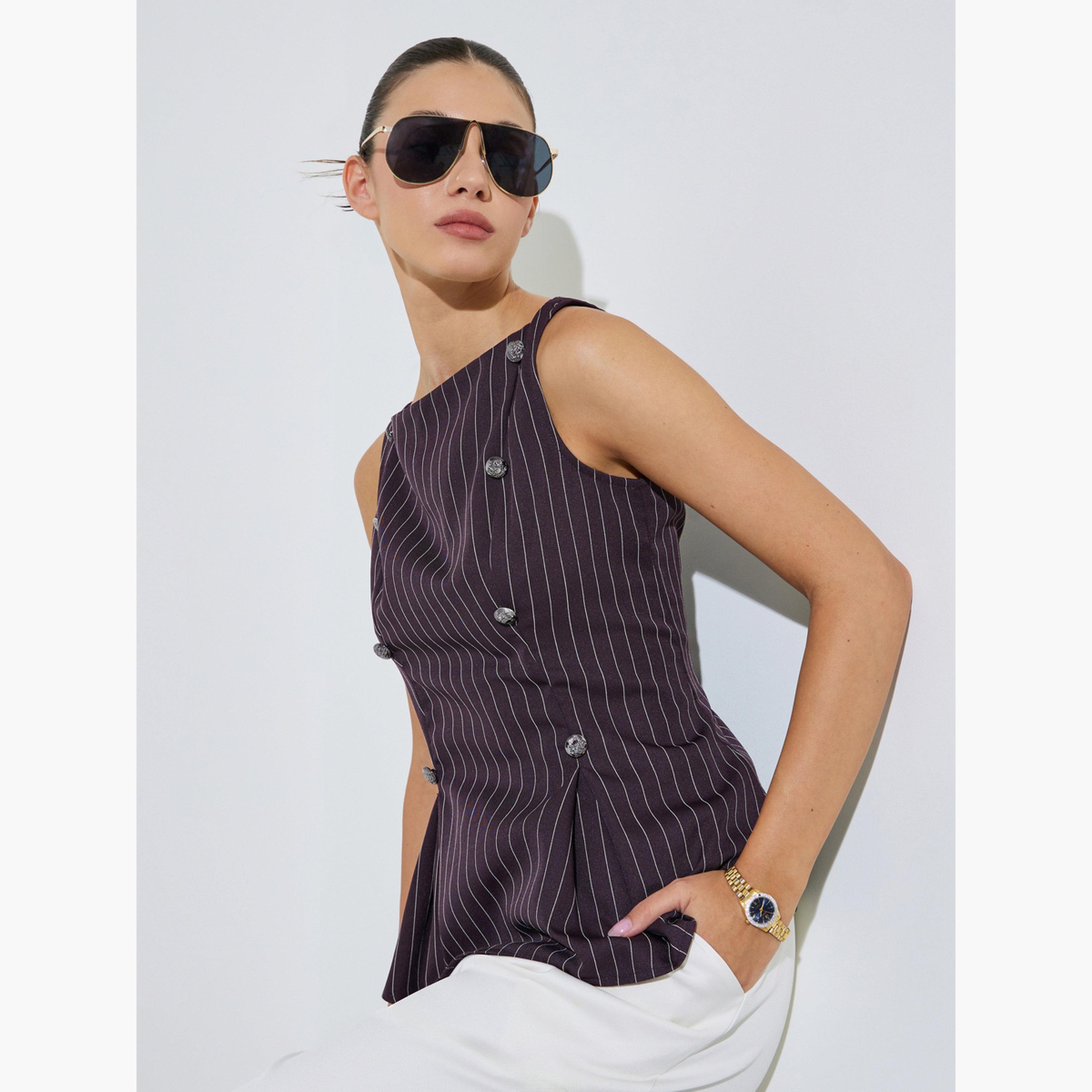 بلوزة بيبلوم بلا أكمام ومخططة-women-clothing-shirtsandblouses-blouses-image-4