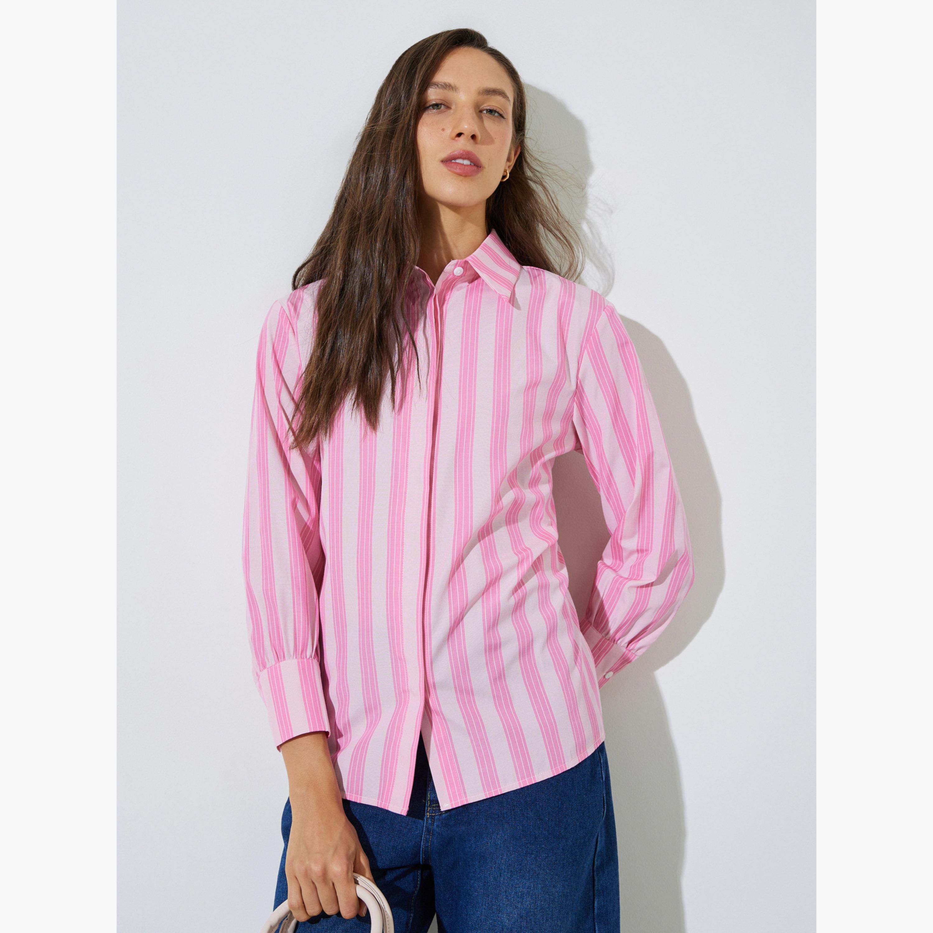 قميص طويل ومخطط-women-clothing-shirtsandblouses-shirts-image-1