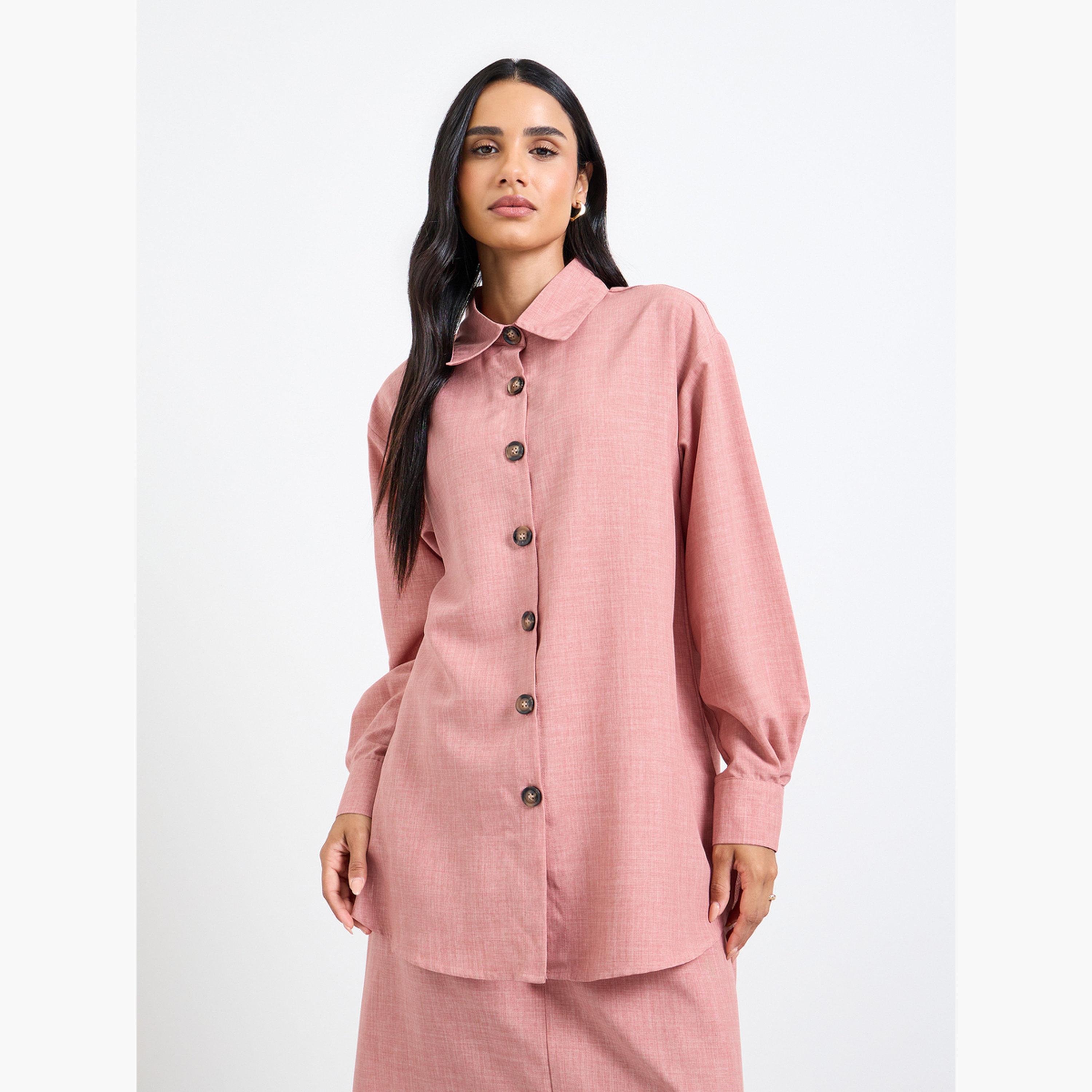 طقم منسق من تنورة وبلوزة طويلة-women-clothing-coordsets-image-2