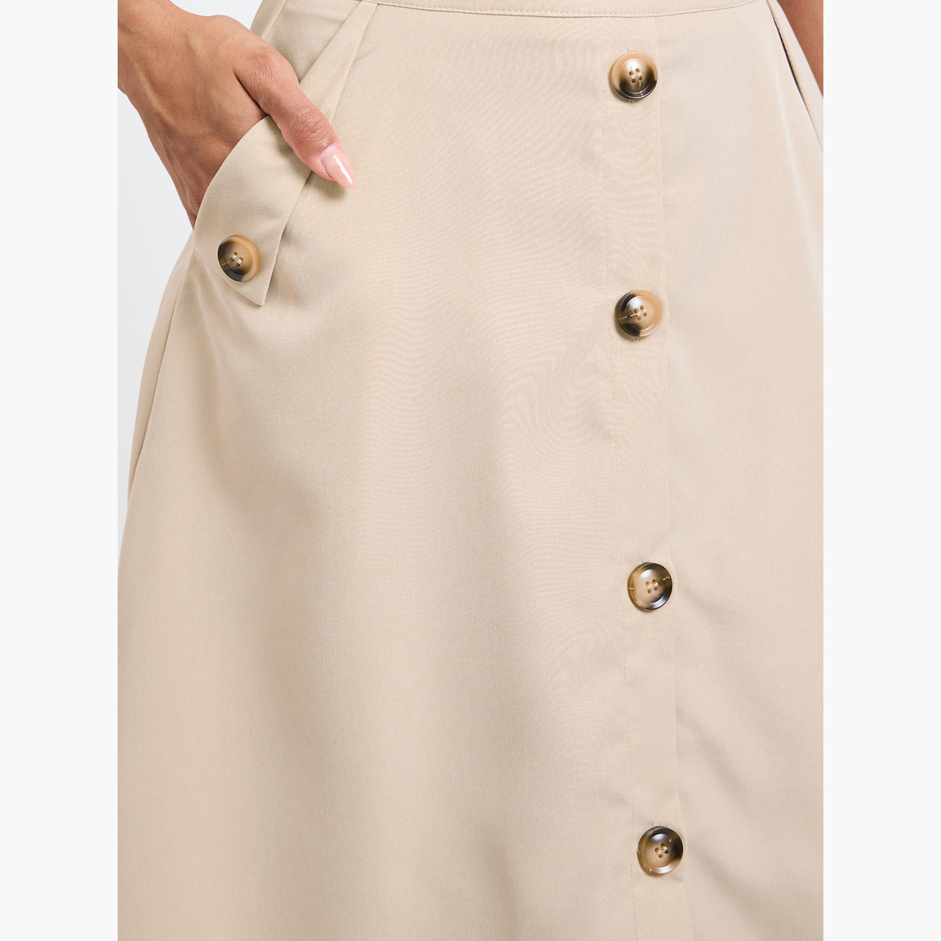 Take Two Beige Button-Front Midi Skirt-women-clothing-skirts-image-3