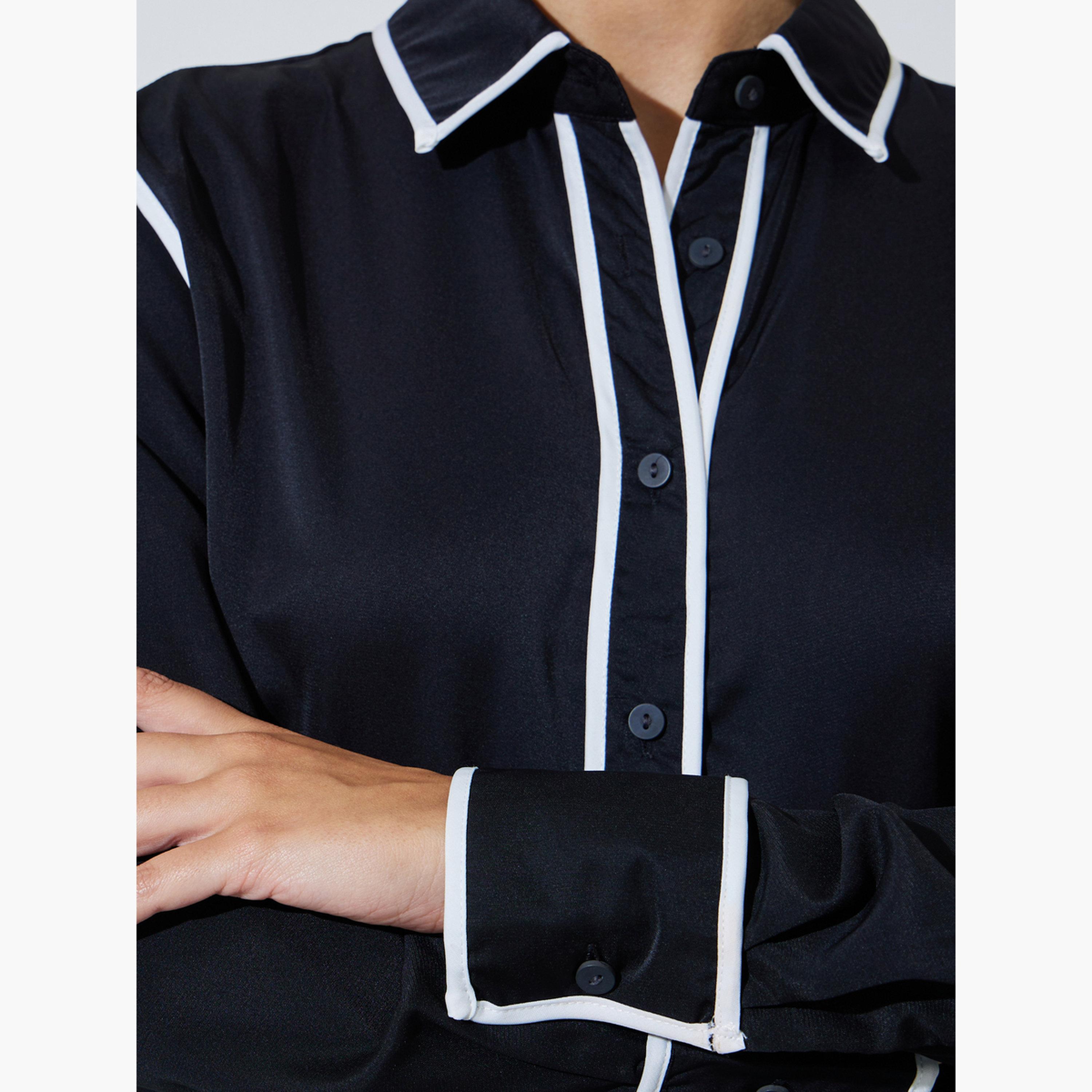 قميص بأكمام طويلة وحواف بلون متباين-women-clothing-shirtsandblouses-shirts-image-3