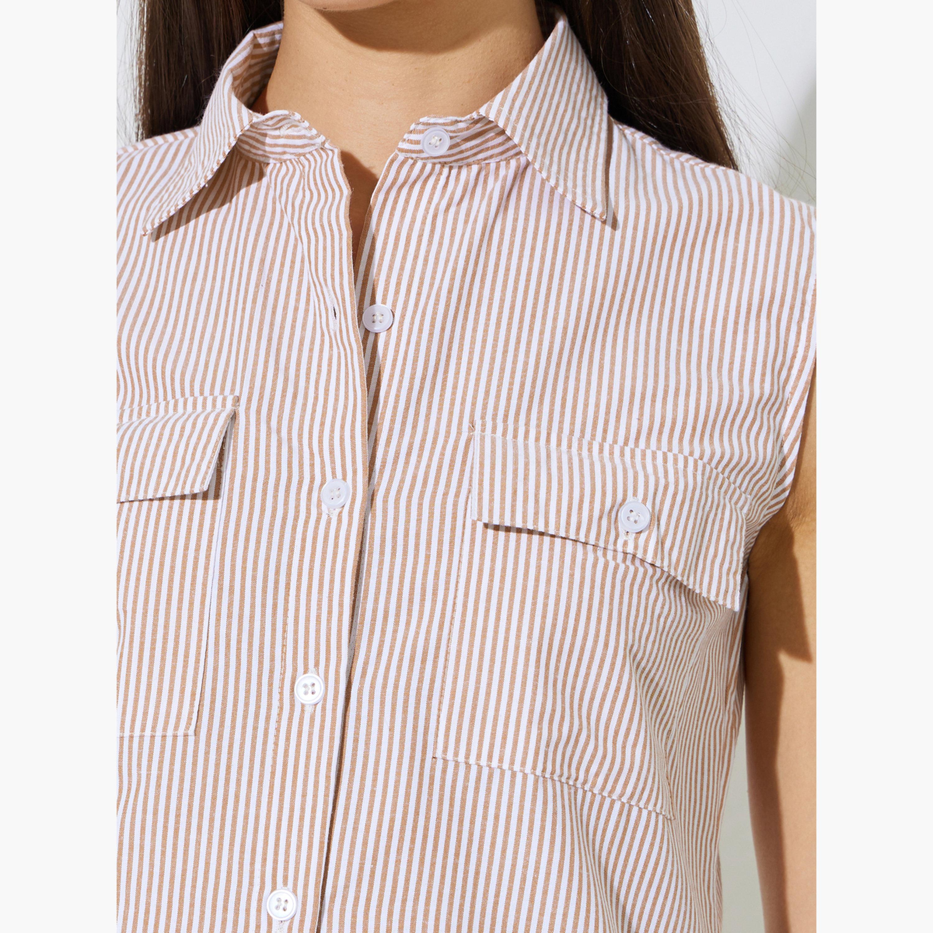 بلوزة طويلة مخططة بلا أكمام-women-clothing-shirtsandblouses-blouses-image-5