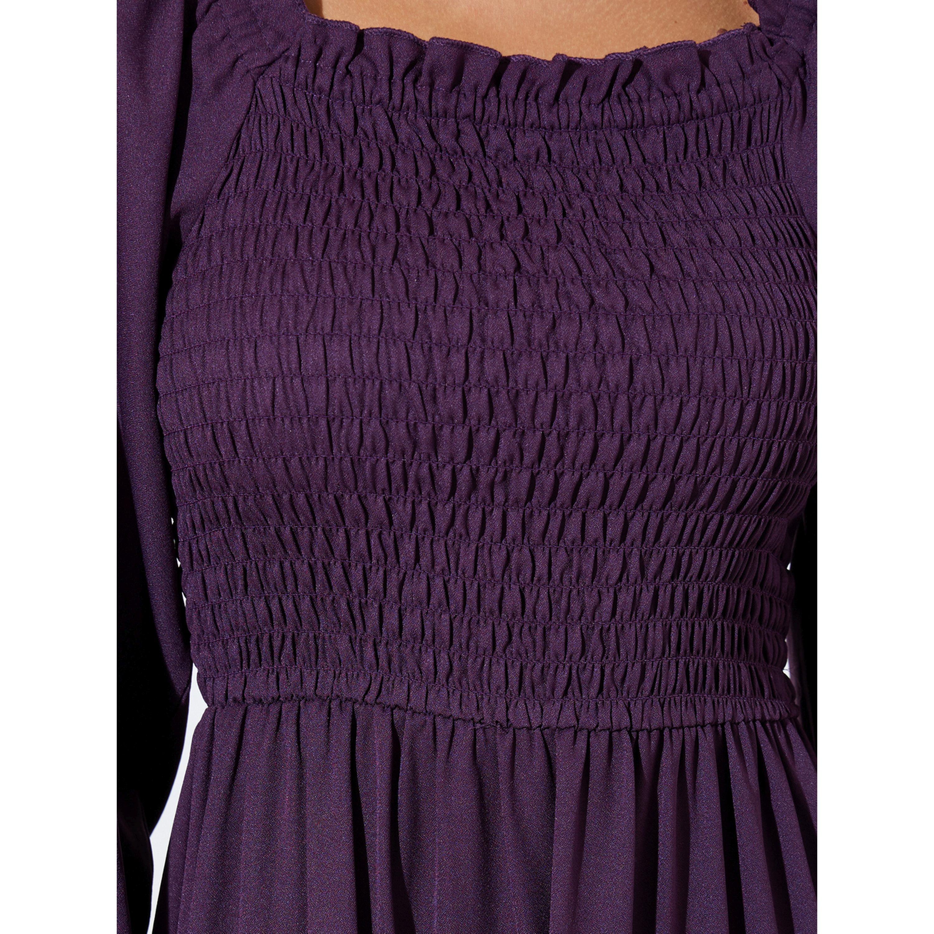 فستان ميدي بتصميم متعدد الطبقات وتفاصيل كشكش-women-clothing-dresses-image-6