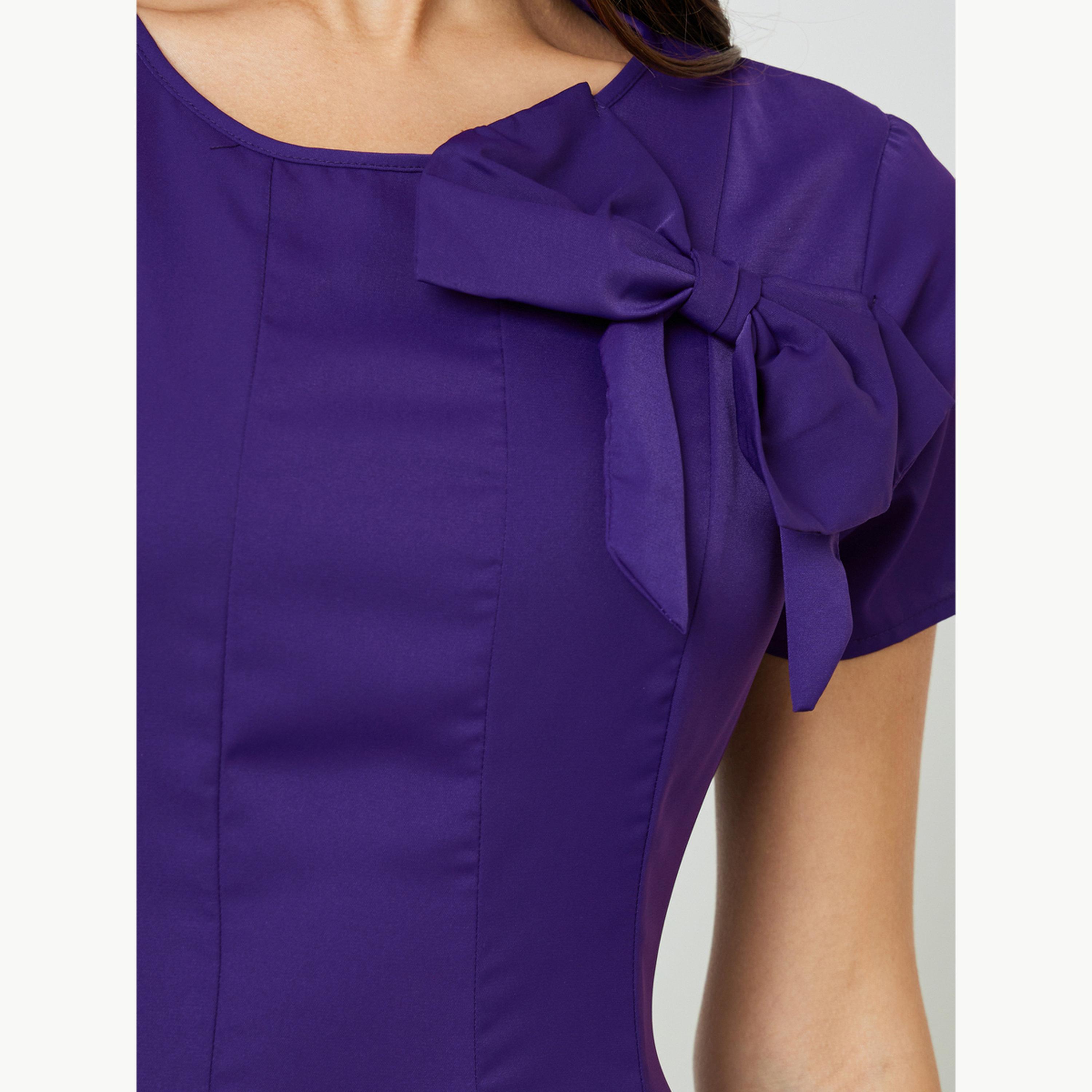 فستان ميدي بحافة واسعة وتفاصيل فيونكة-women-clothing-dresses-image-5
