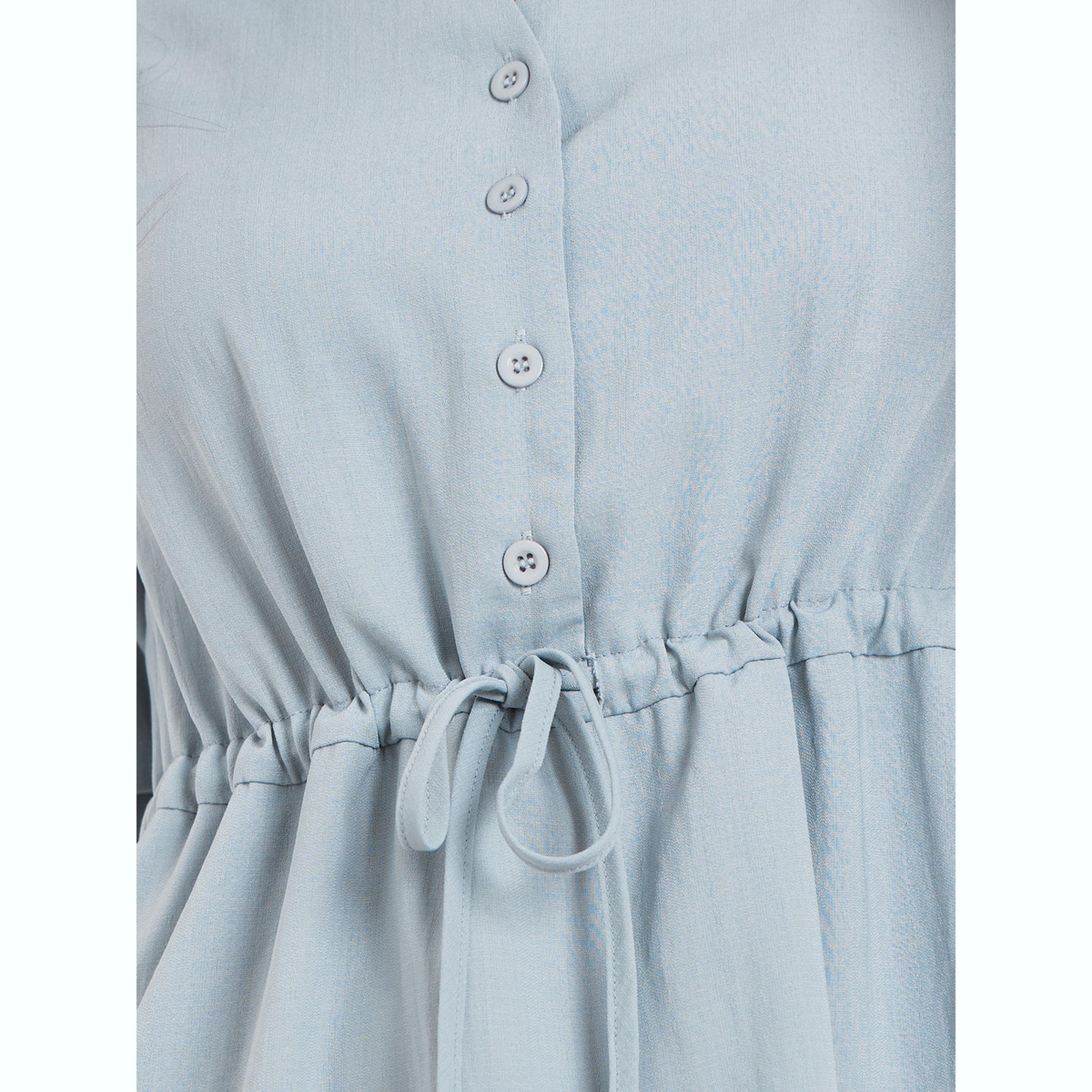 فستان ميدي كاجوال برباط خصر رمادي-women-clothing-dresses-image-5