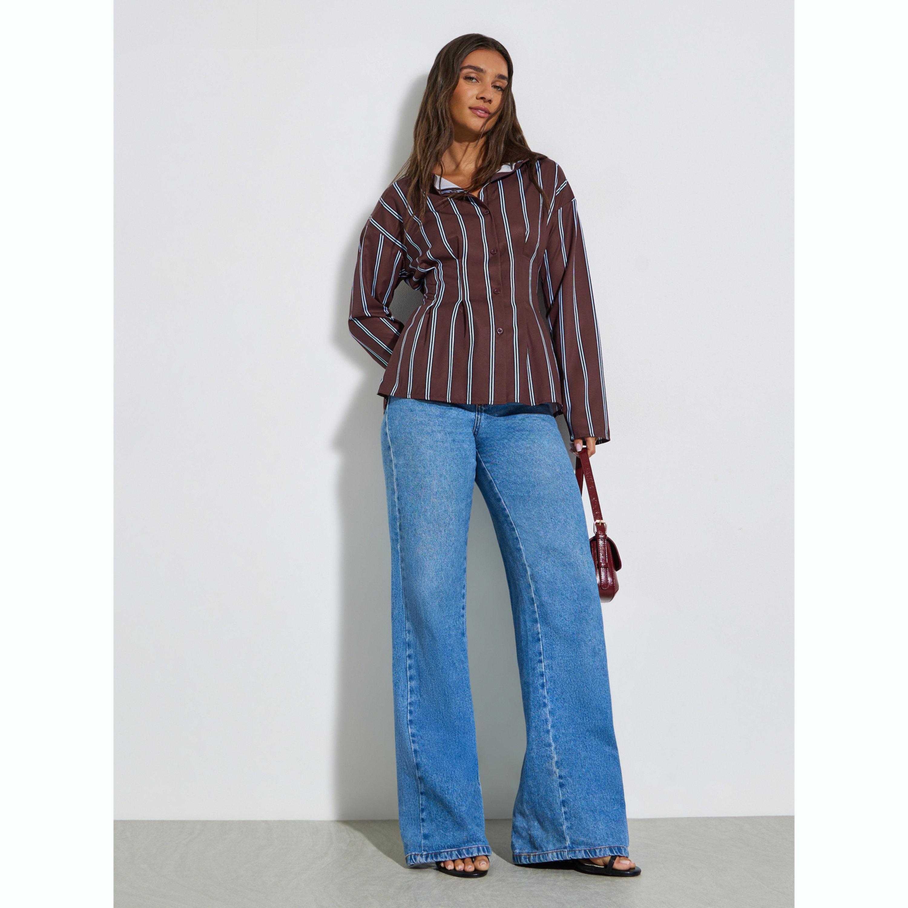 بلوزة مخططة بأكمام طويلة-women-clothing-shirtsandblouses-blouses-image-2