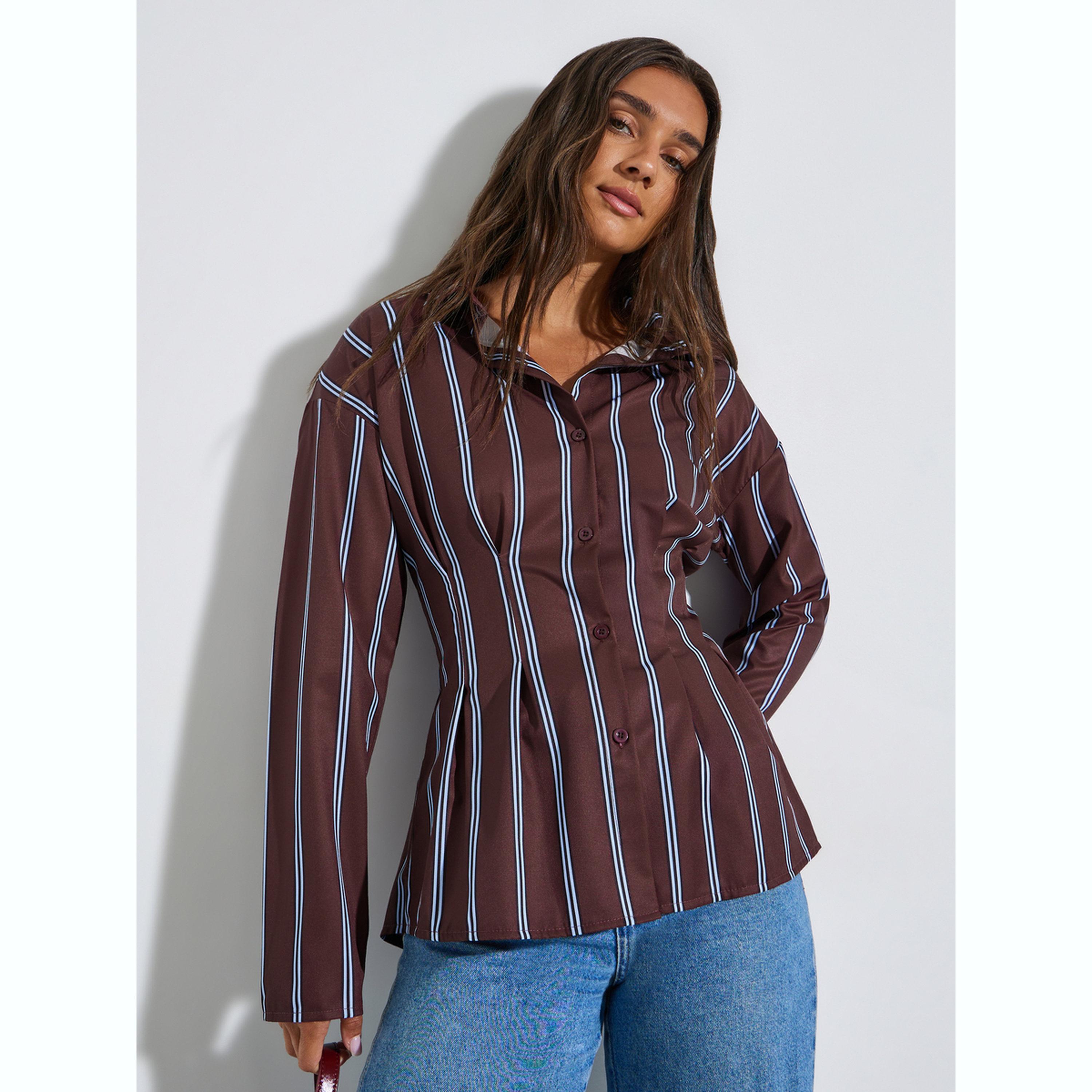 بلوزة مخططة بأكمام طويلة-women-clothing-shirtsandblouses-blouses-image-3