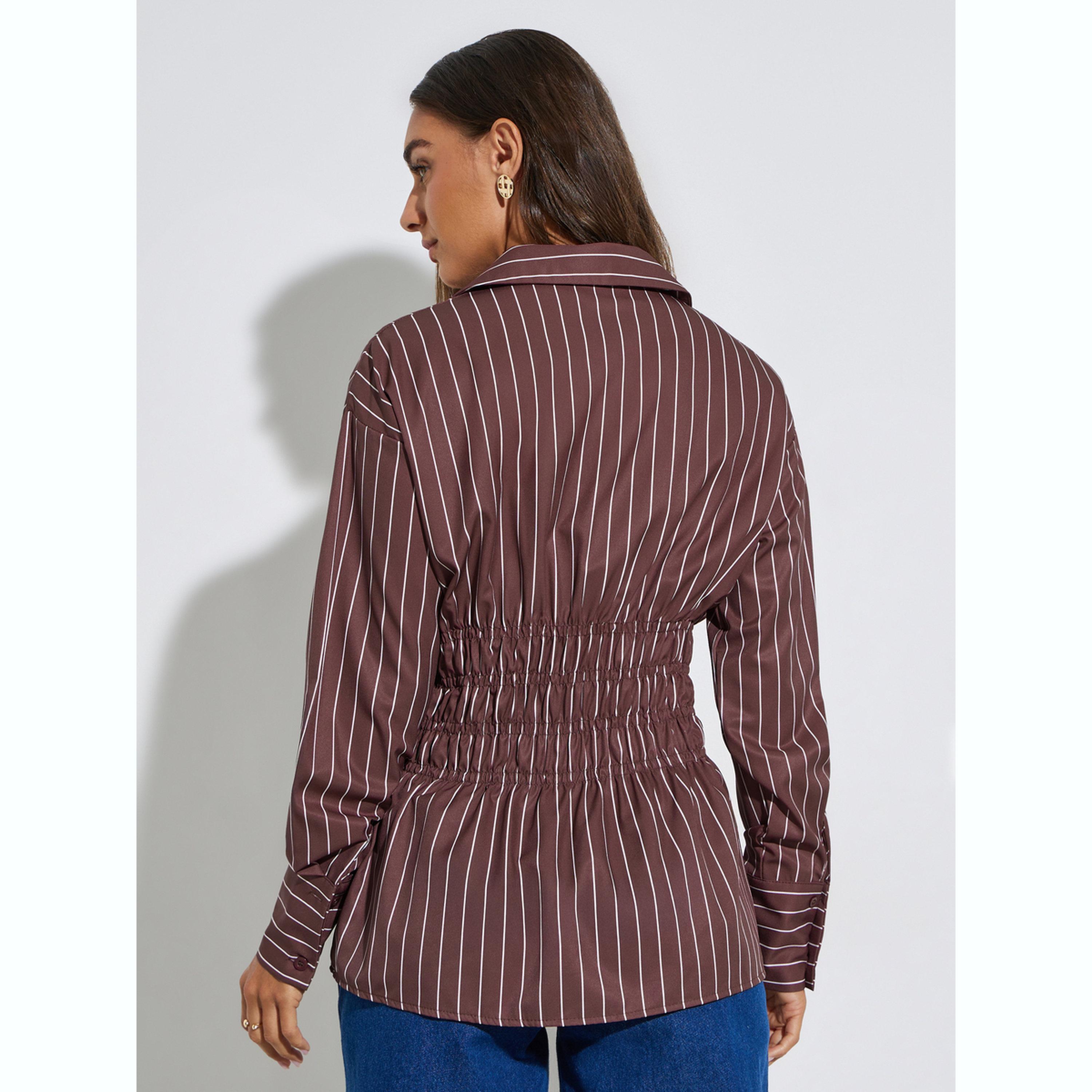 بلوزة مخططة بخصر مزموم-women-clothing-shirtsandblouses-blouses-image-3