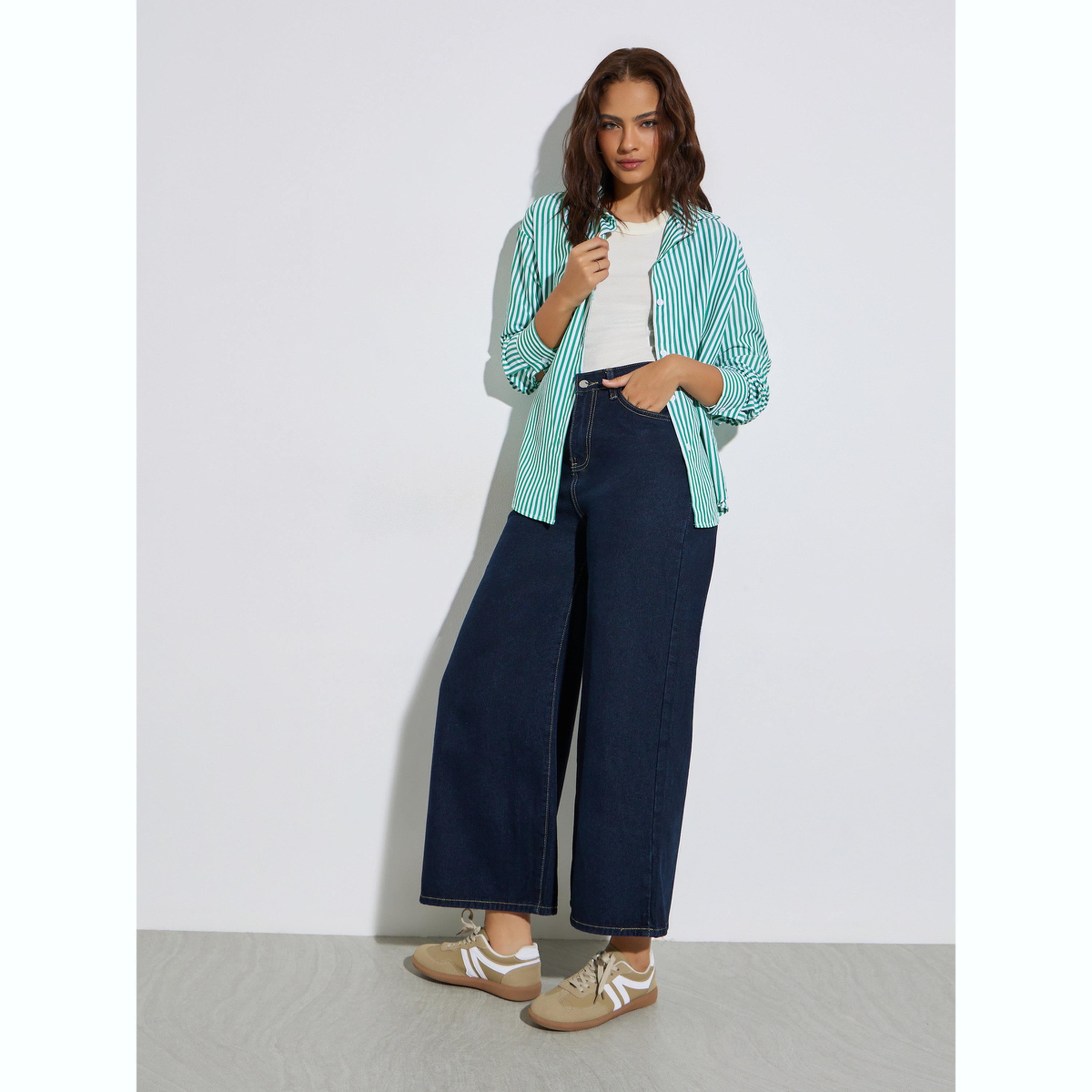 بلوزة كاجوال مخططة بقصة مريحة-women-clothing-shirtsandblouses-shirts-image-2