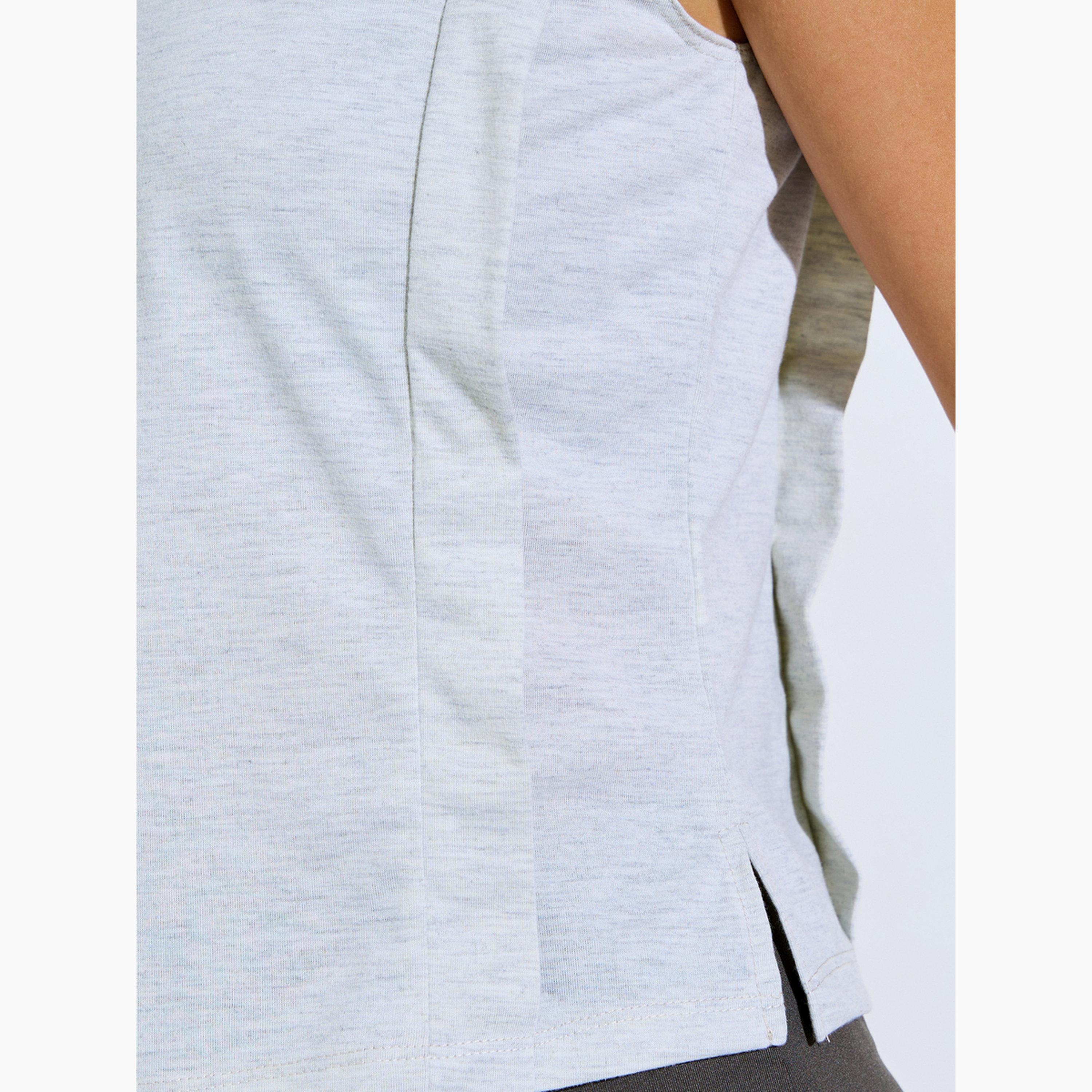 Styli Grey Solid Round Neck Tank Top-sports-women-clothing-tshirtsandvests-image-6