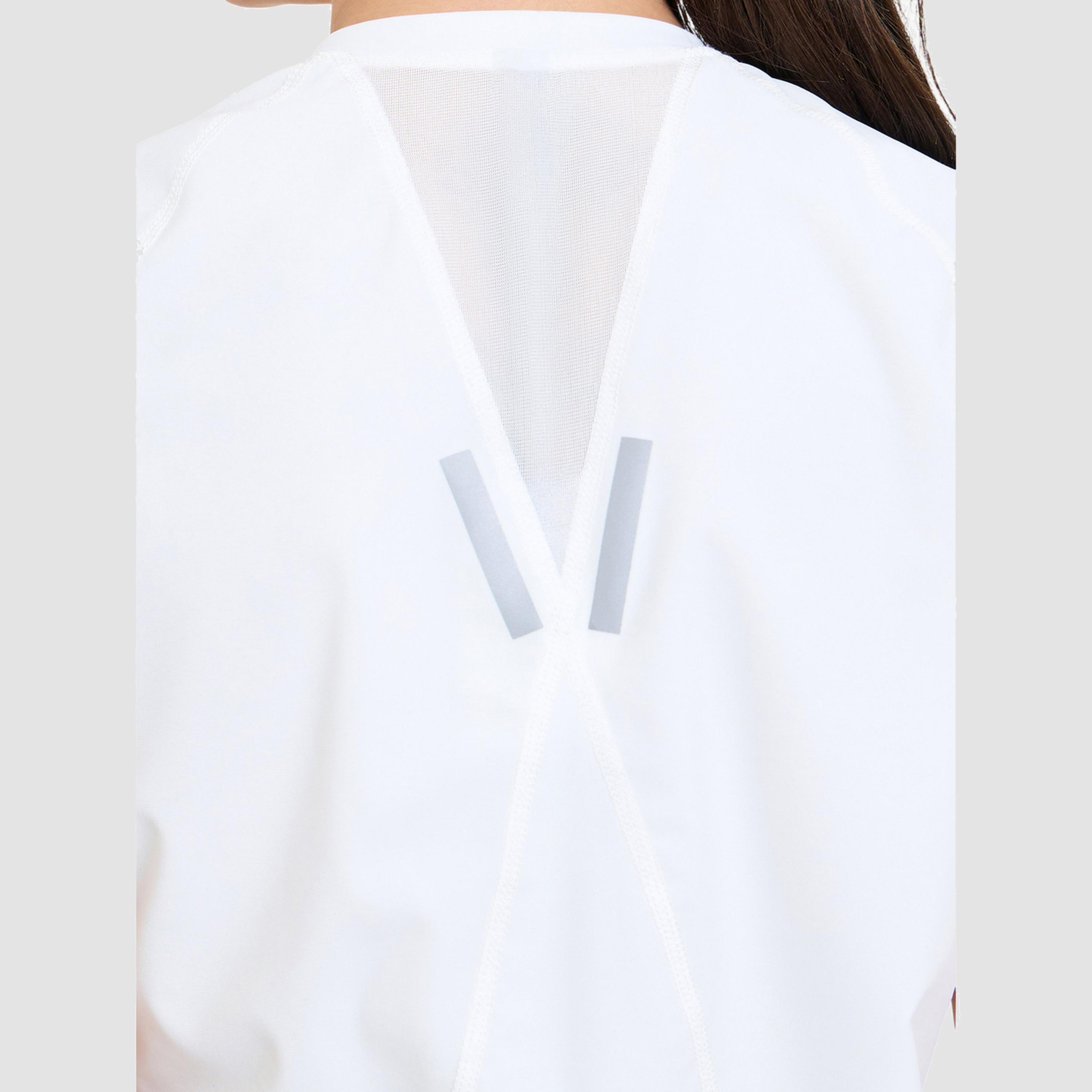 Styli White Back V Shape Mesh Insert and Reflective Stripe Top-sports-women-clothing-tshirtsandvests-image-4