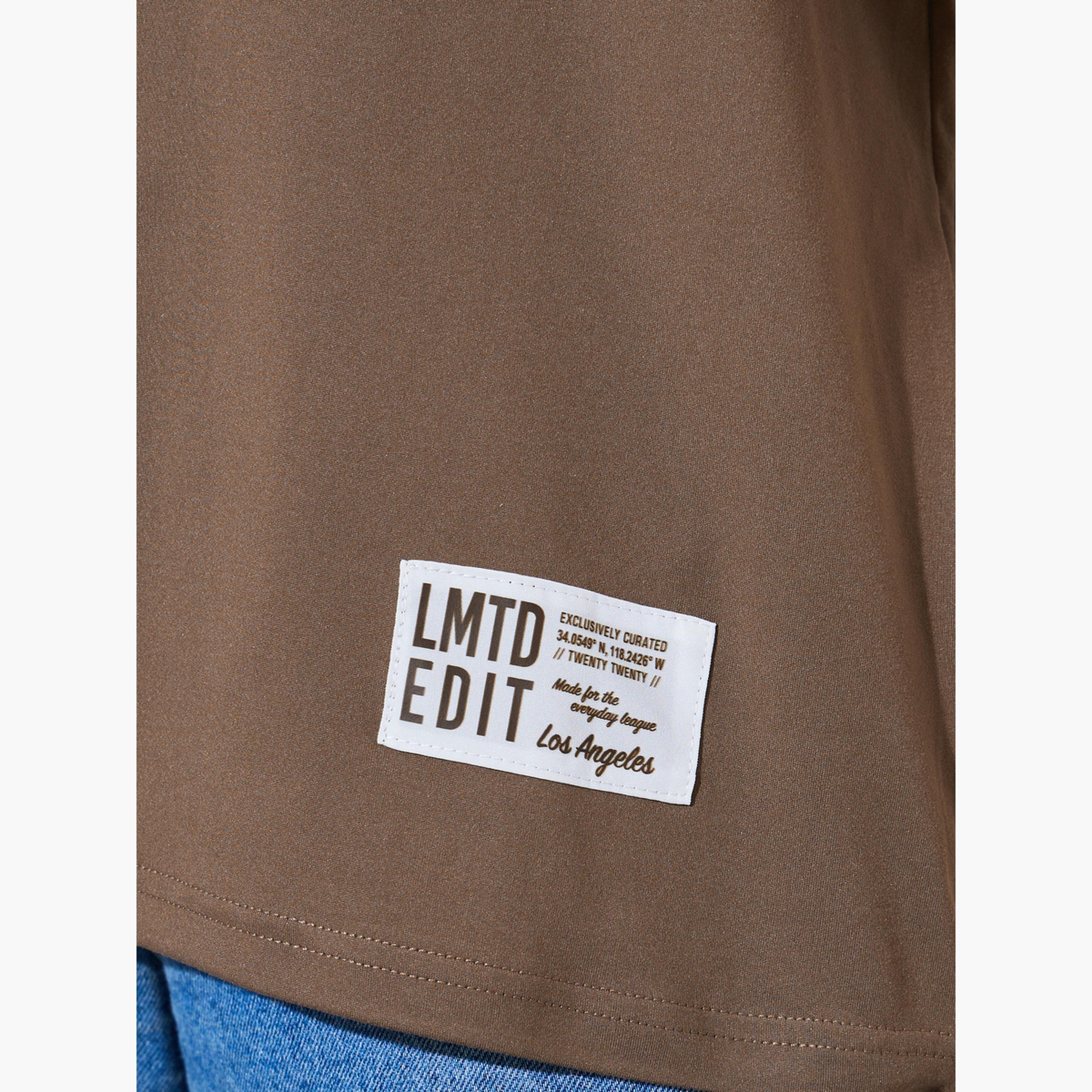 Styli Brown Slogan Long Sleeves Regular Fit T-Shirt-women-clothing-tshirts-image-5