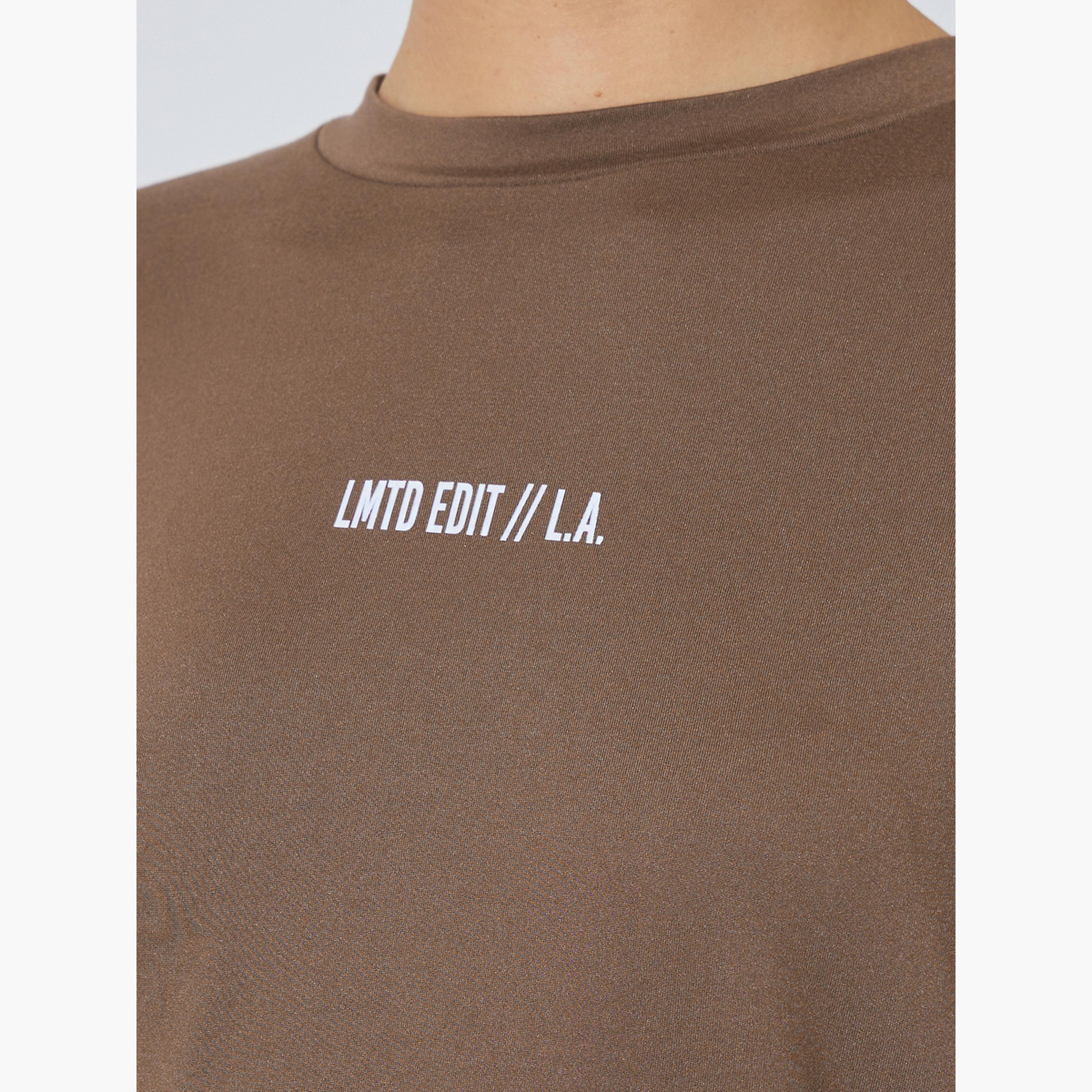 Styli Brown Slogan Long Sleeves Regular Fit T-Shirt-women-clothing-tshirts-image-6