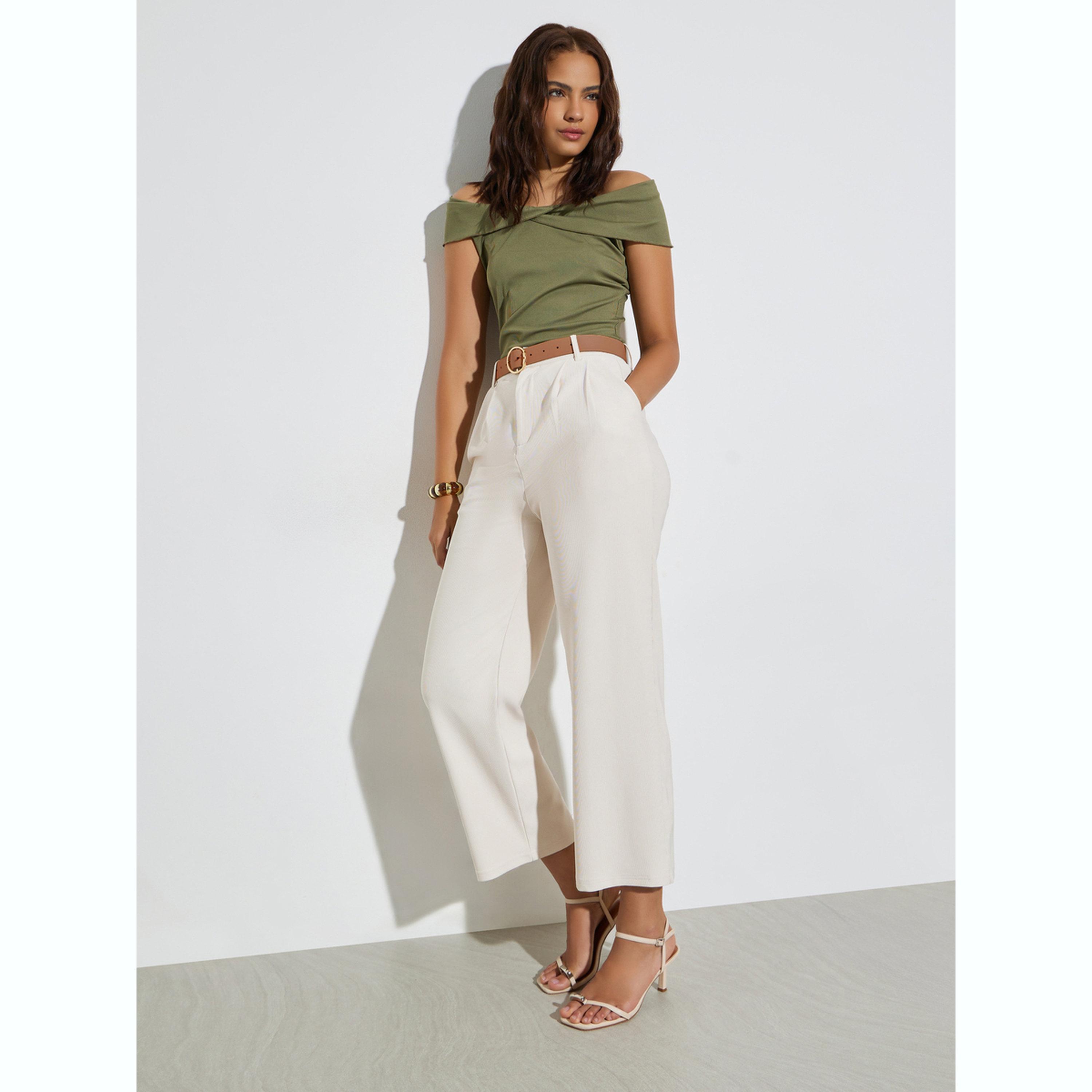 بنطال كاجوال سادة بأرجل مستقيمة-women-clothing-bottoms-trousers-image-2