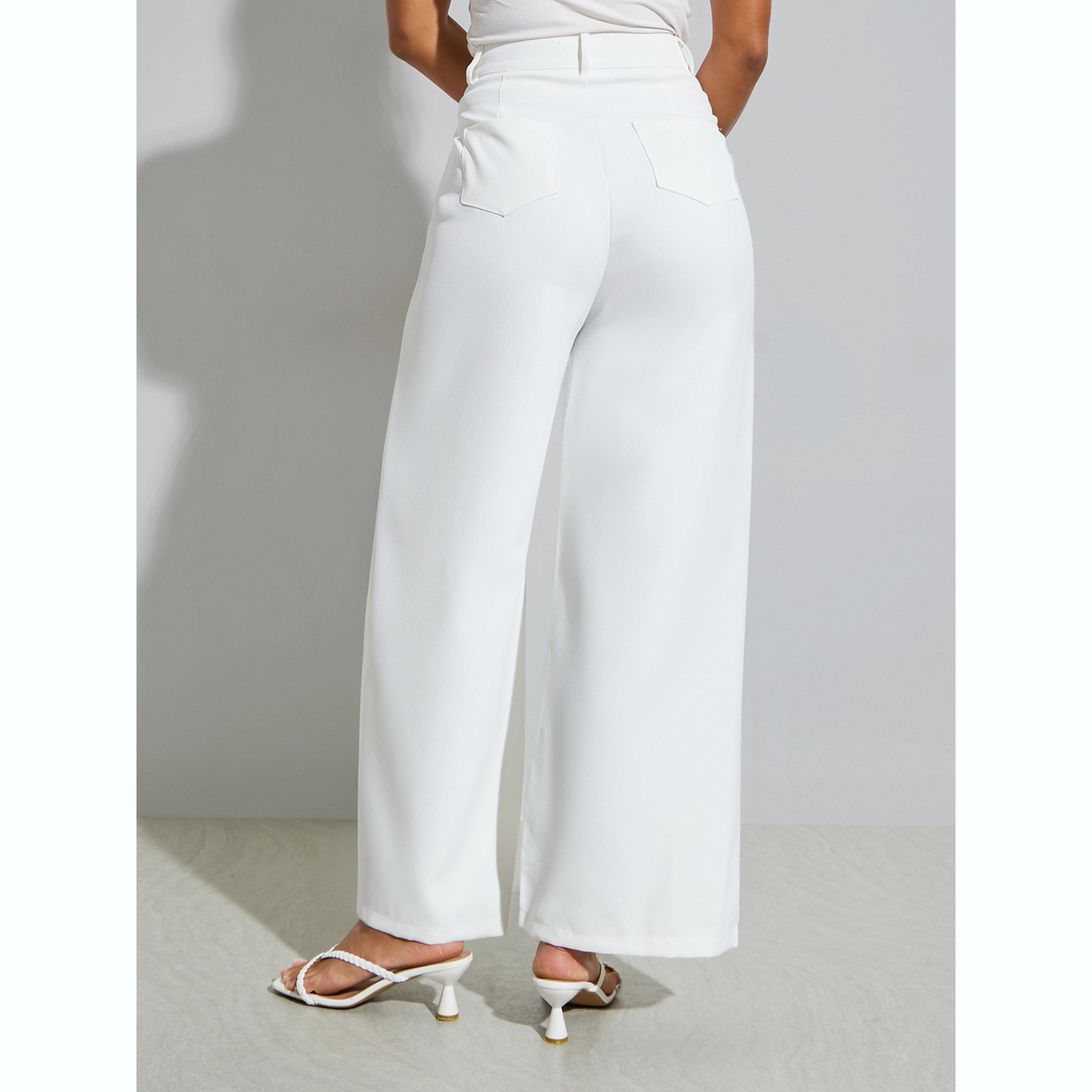 بنطال بأرجل واسعة مع جيوب جانبية-women-clothing-bottoms-trousers-image-4