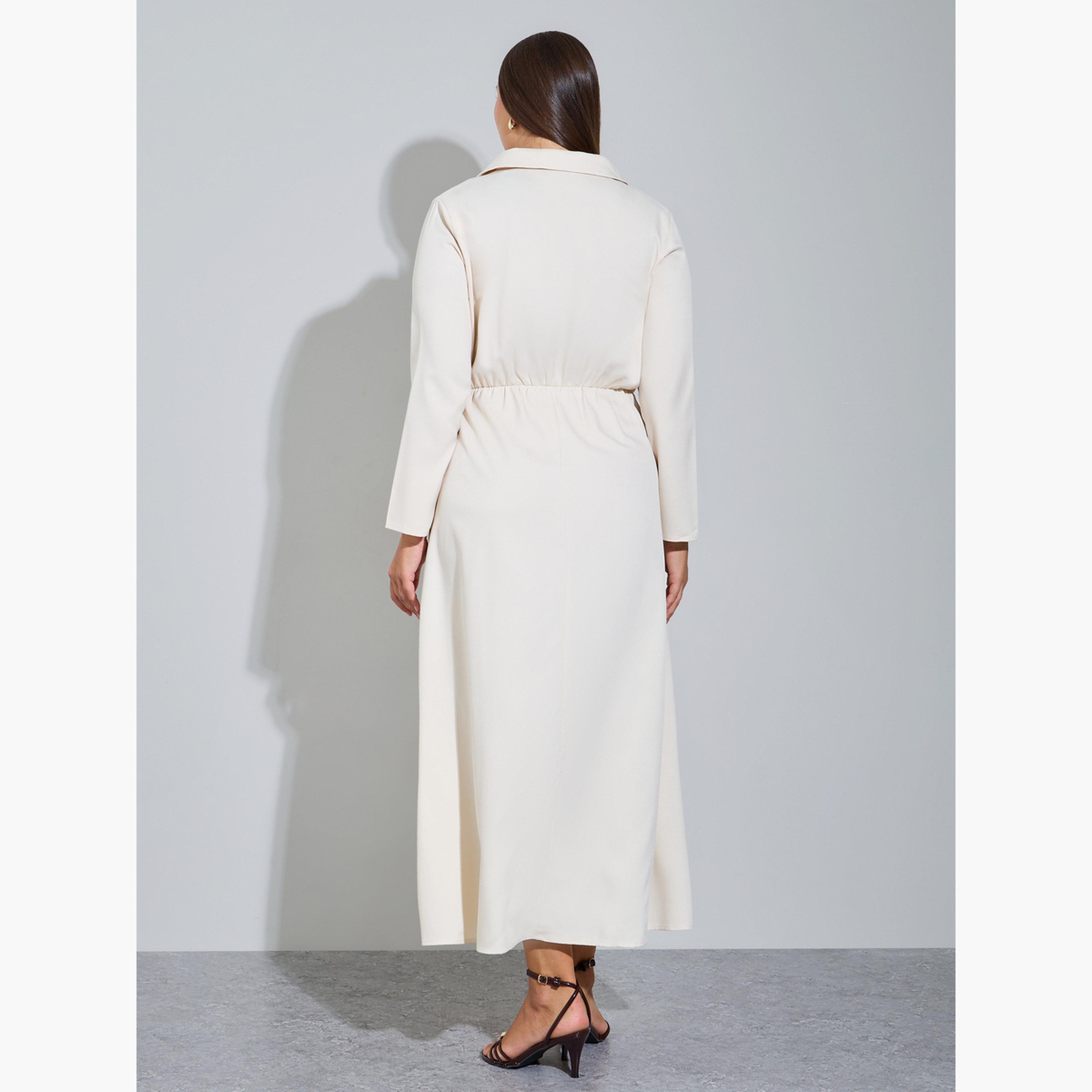 Styli Plus Size Off White Double Breasted A-Line Maxi Dress-women-clothing-dresses-image-4