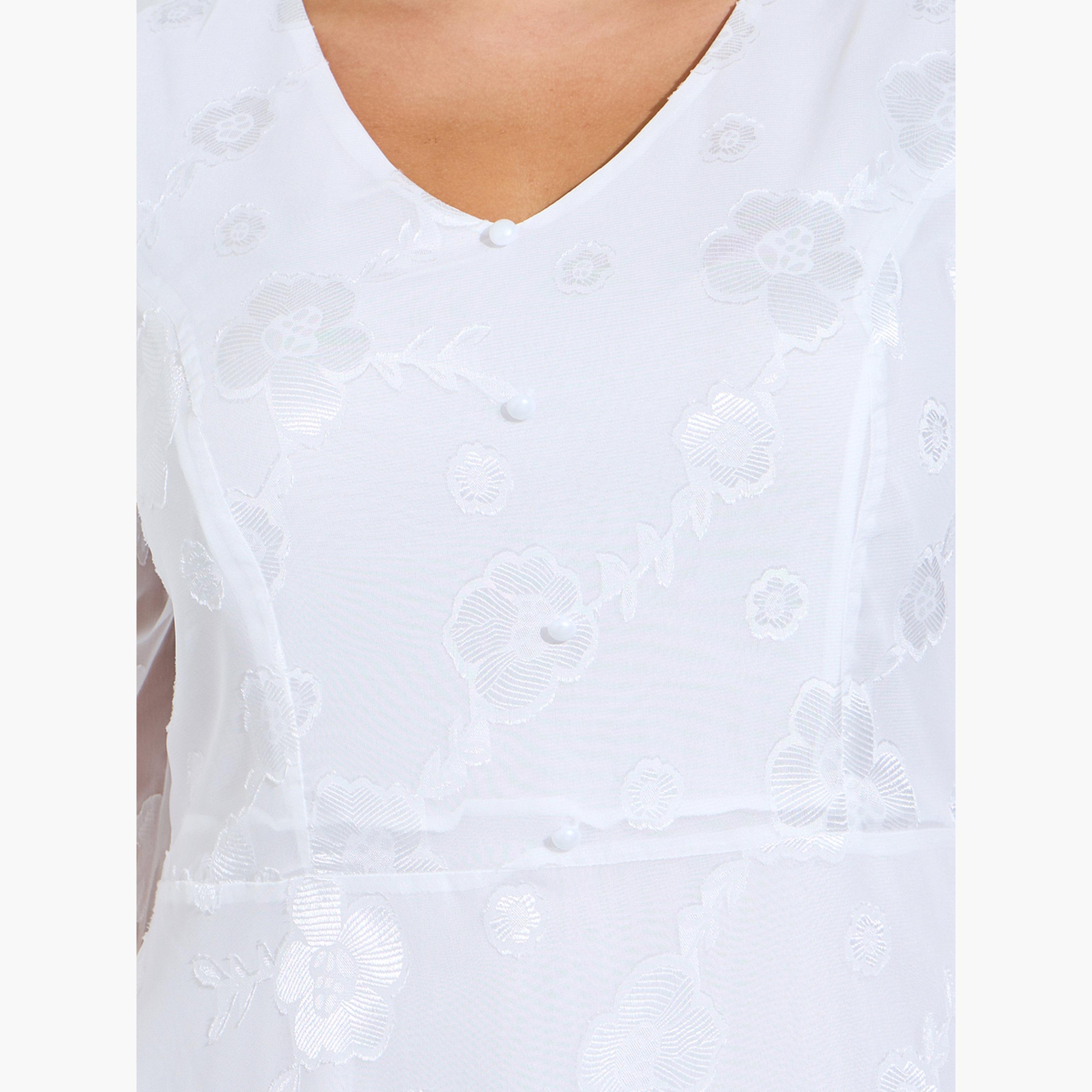 Styli Plus Size Off White Floral Embroidery Jacquard A-Line Maxi Dress-women-clothing-dresses-image-5