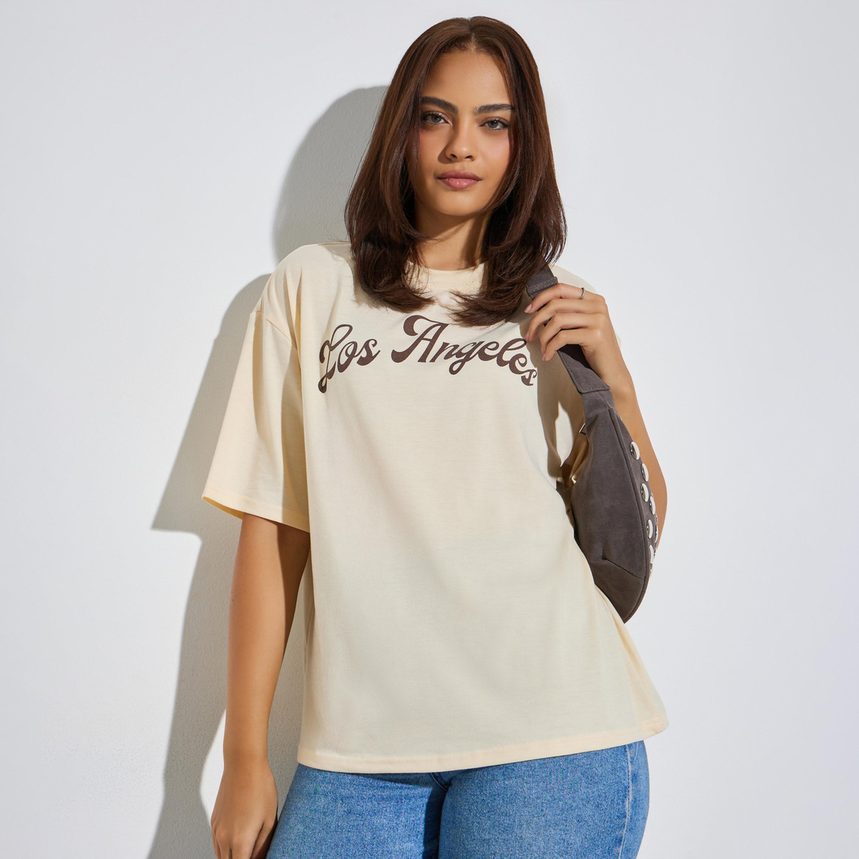 تيشيرت واسع بطبعة لوس أنجلوس-women-clothing-tshirts-image-1
