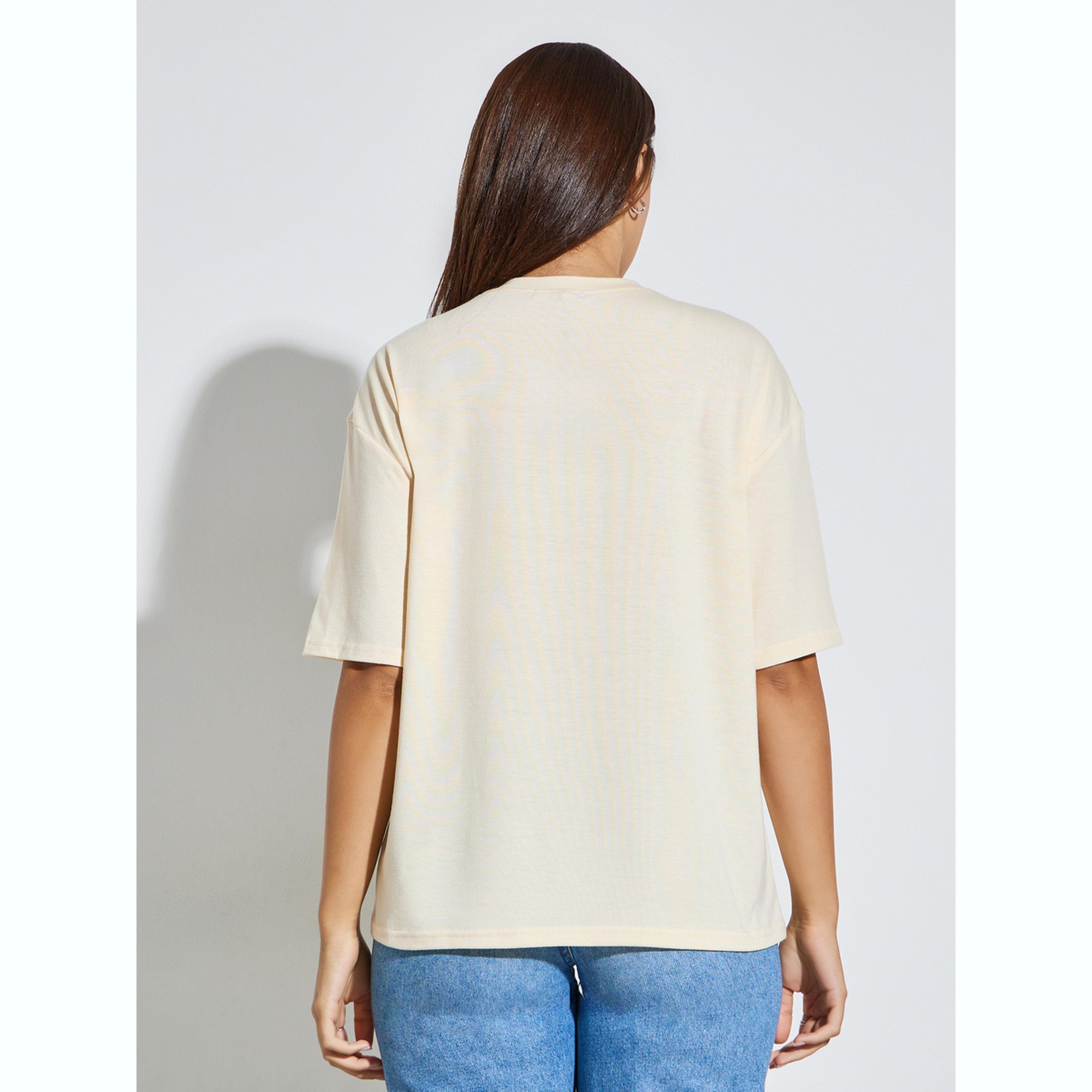 Styli Beige Los Angeles Slogan Oversized T-Shirt-women-clothing-tshirts-image-3
