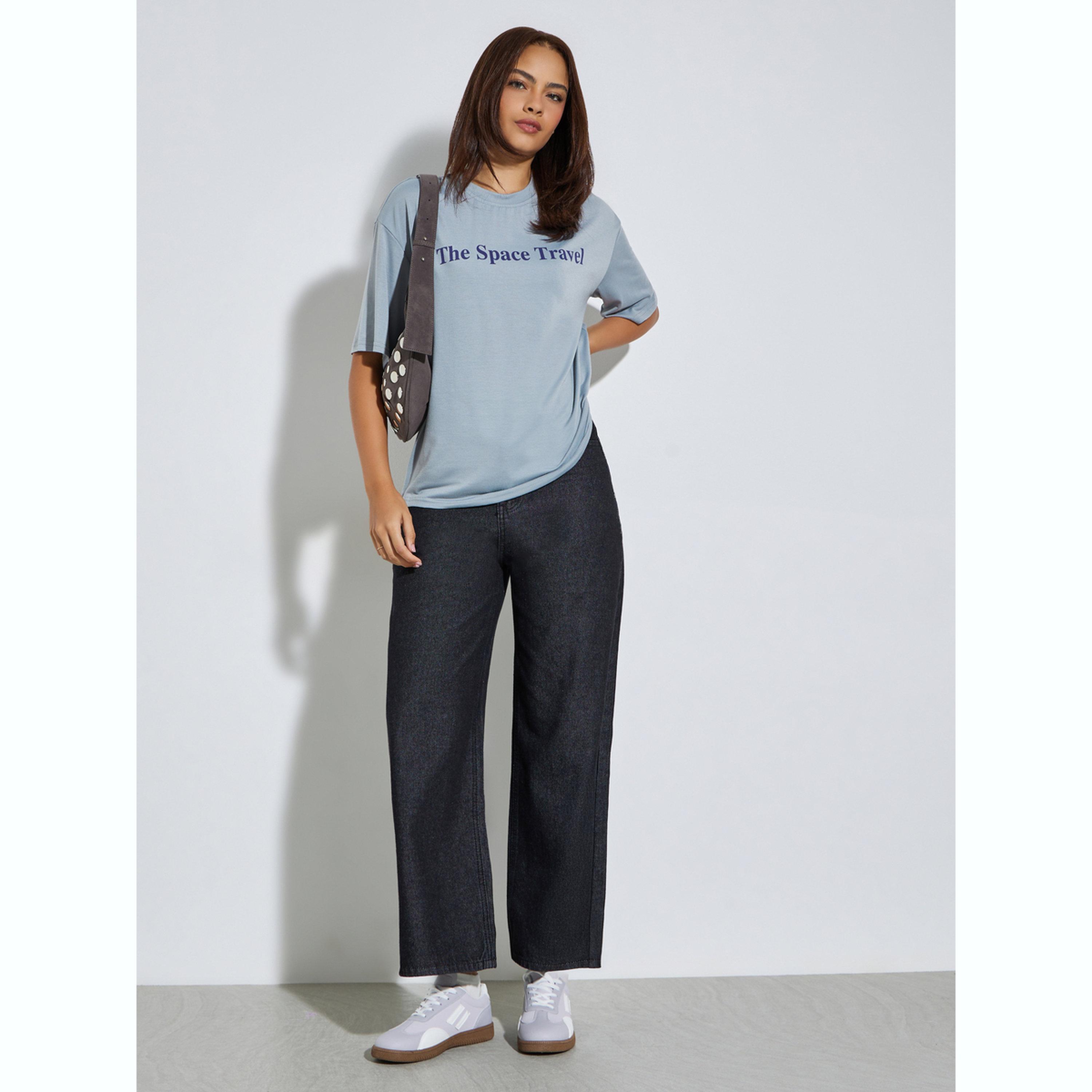 Styli Grey Slogan Oversized T-Shirt-women-clothing-tshirts-image-2