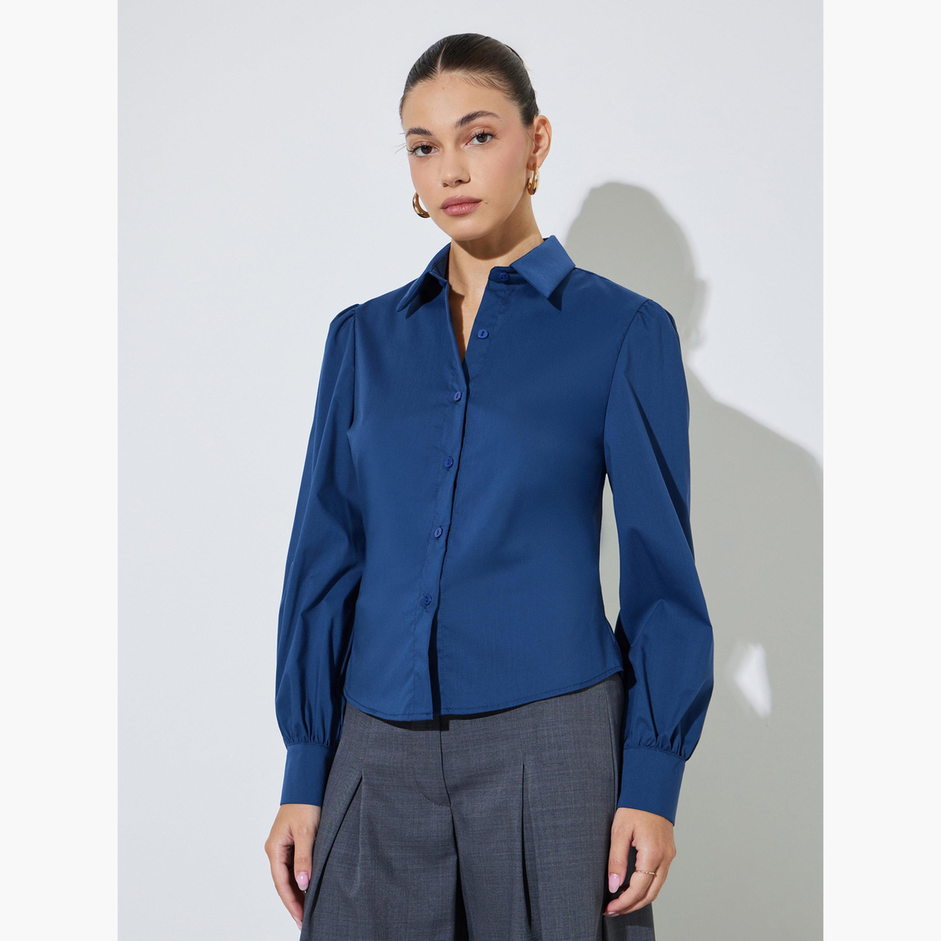 قميص ضيق بأكمام منتفخة-women-clothing-shirtsandblouses-shirts-image-1