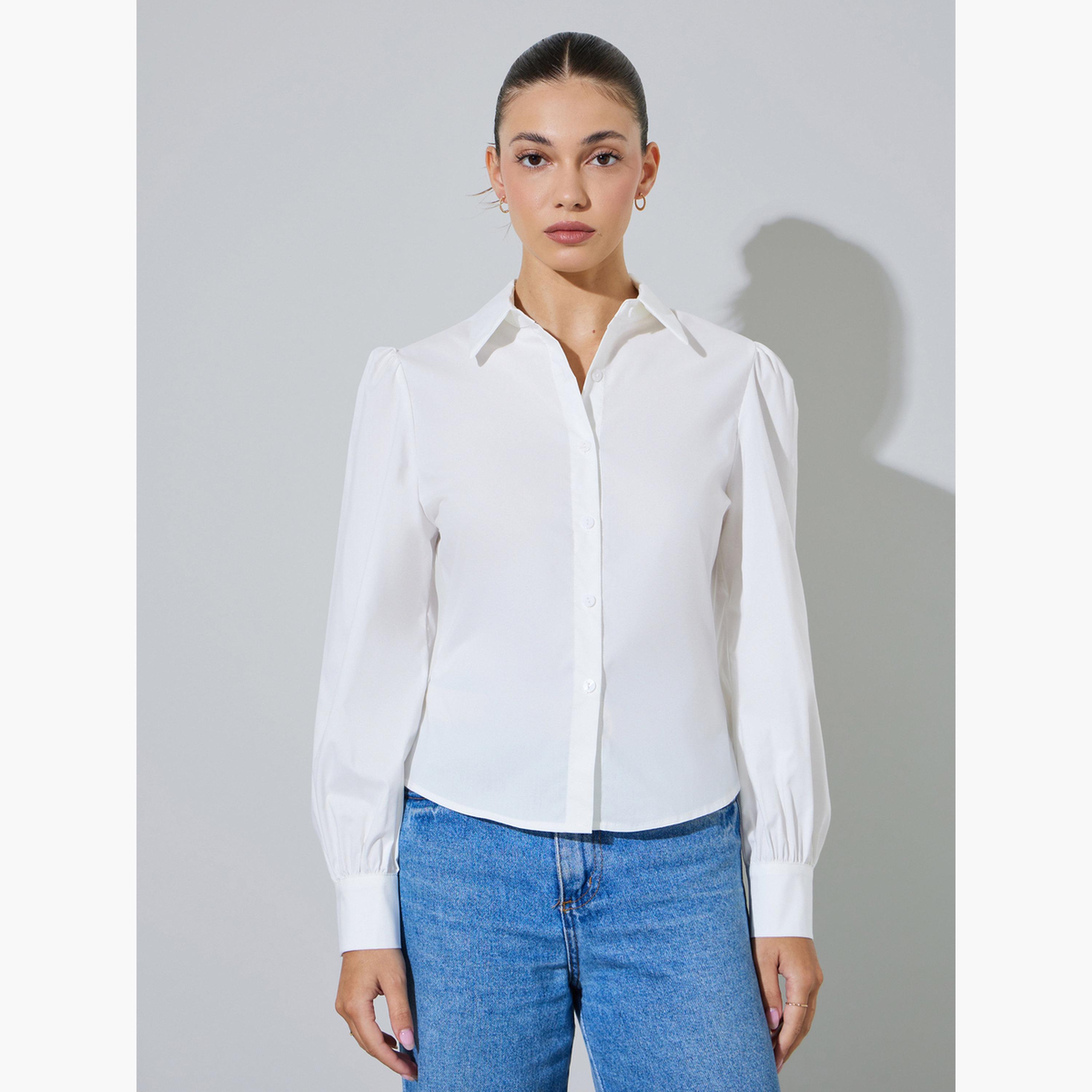قميص ضيق بأكمام منتفخة-women-clothing-shirtsandblouses-shirts-image-1