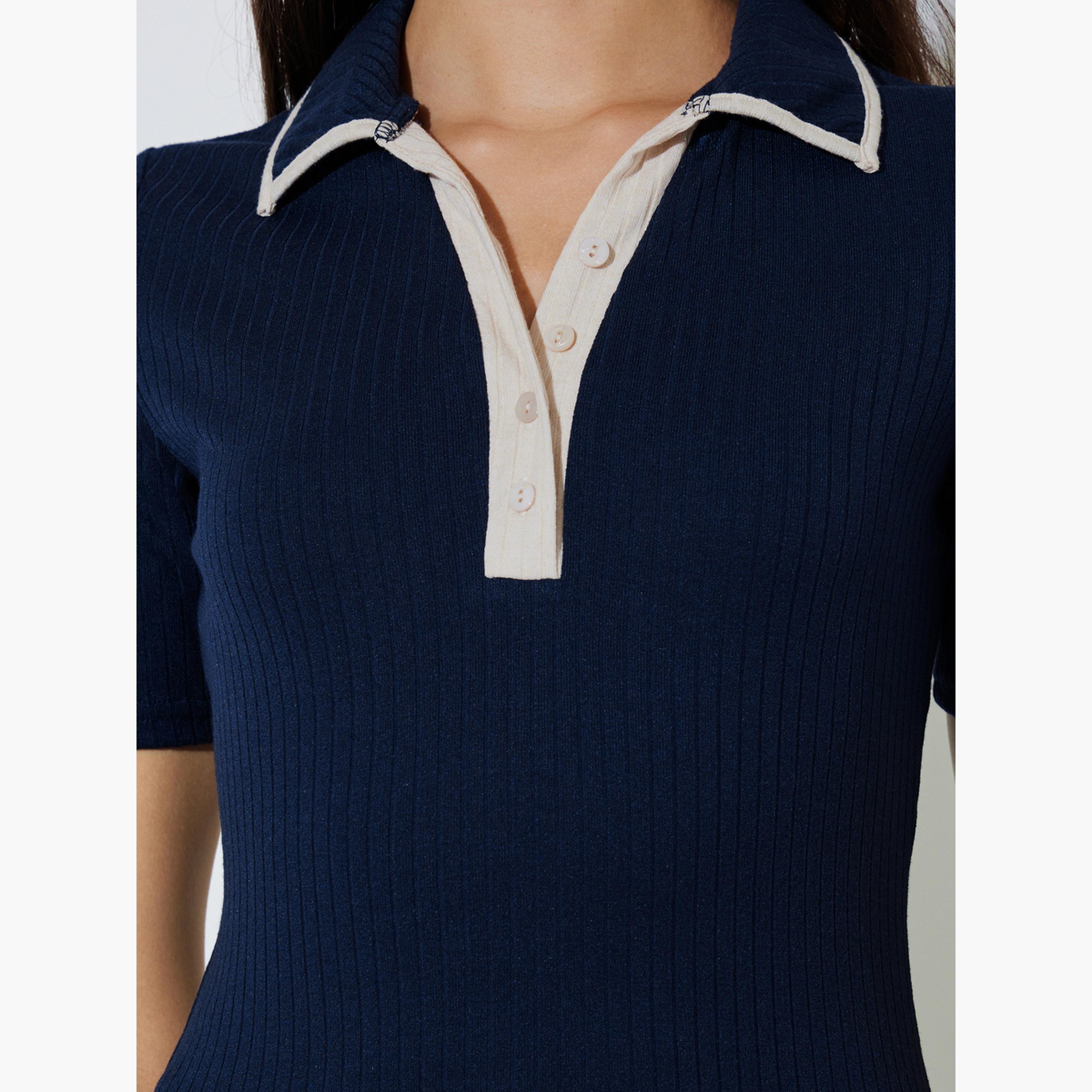 بلوزة محبوكة ضيقة بأكمام قصيرة-women-clothing-tshirts-image-5