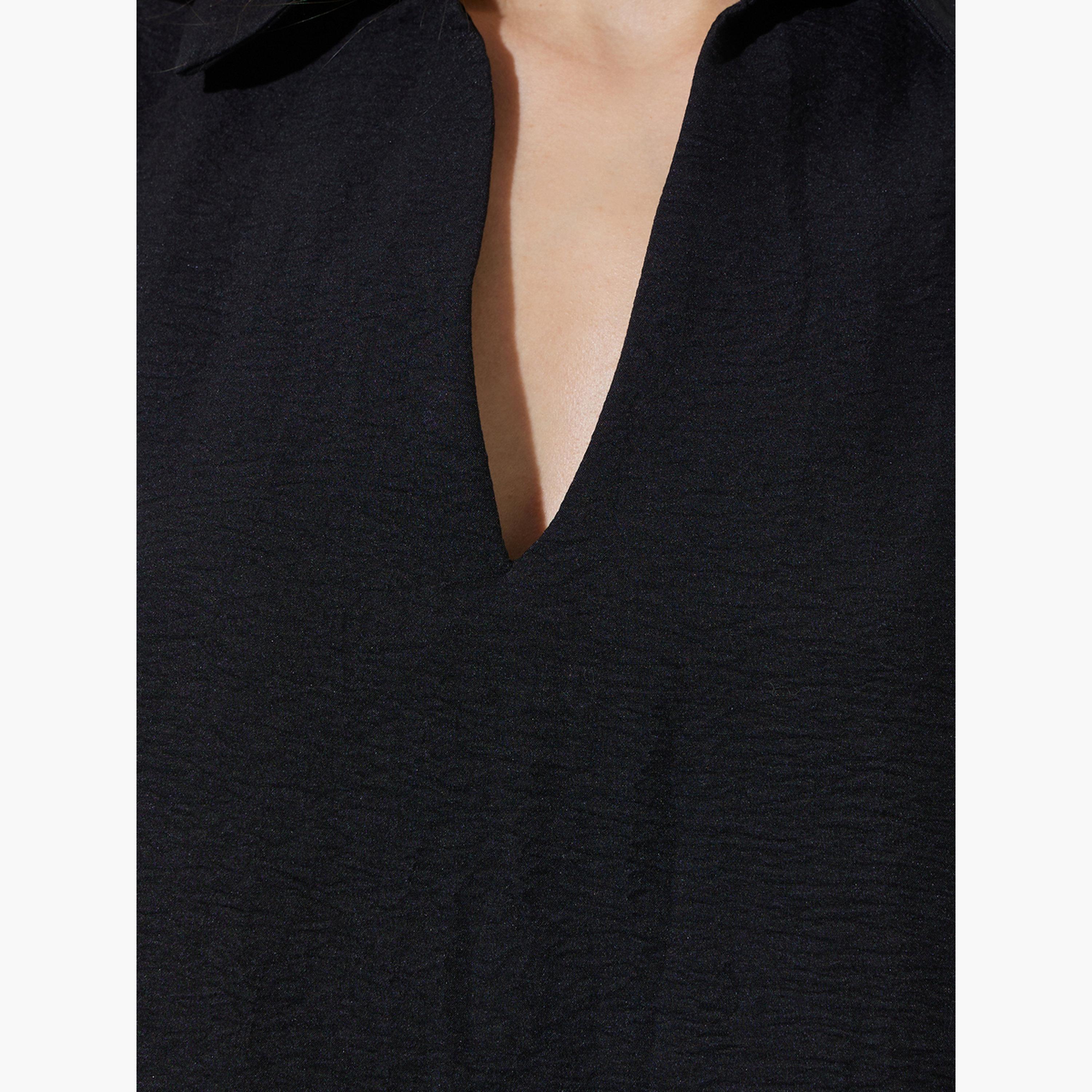 Take Two Black Open Collar Top and Pants Co-Ords Set-women-clothing-coordsets-image-6