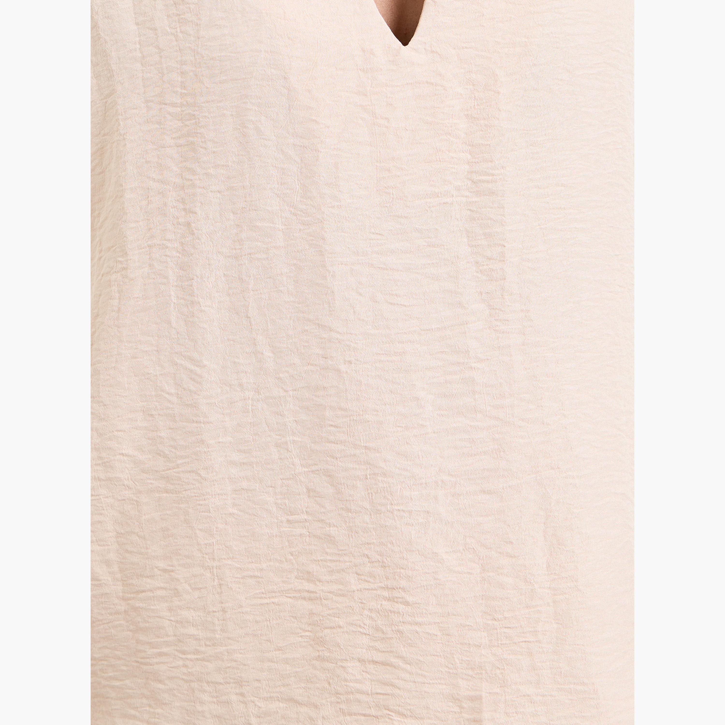 Take Two Beige Open Collar Top and Pants Co-Ords Set-women-clothing-coordsets-image-6