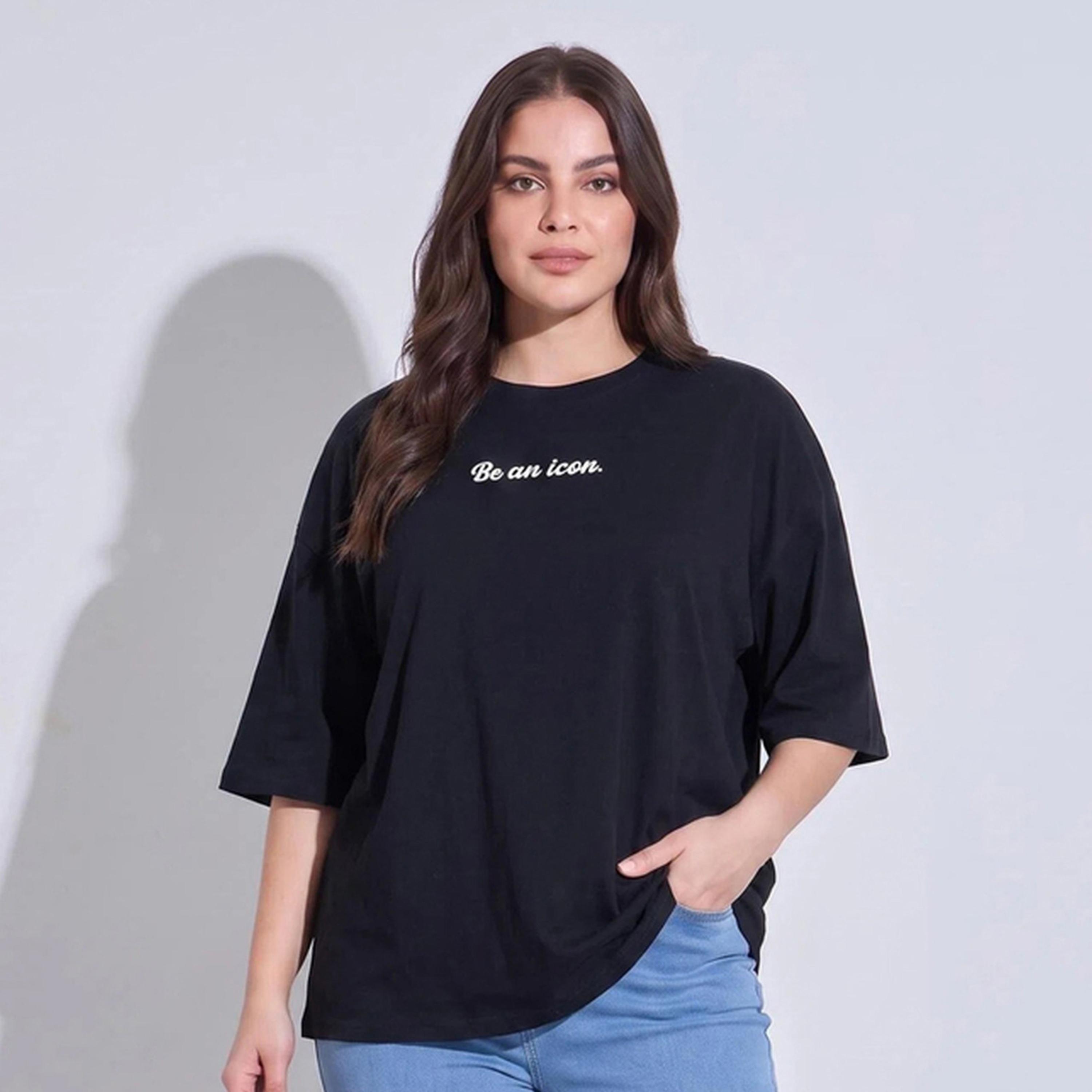 Styli BASIC PLAIN OVERSIZE TEE , BLOCK-7009478601-women-clothing-tshirts-image-1