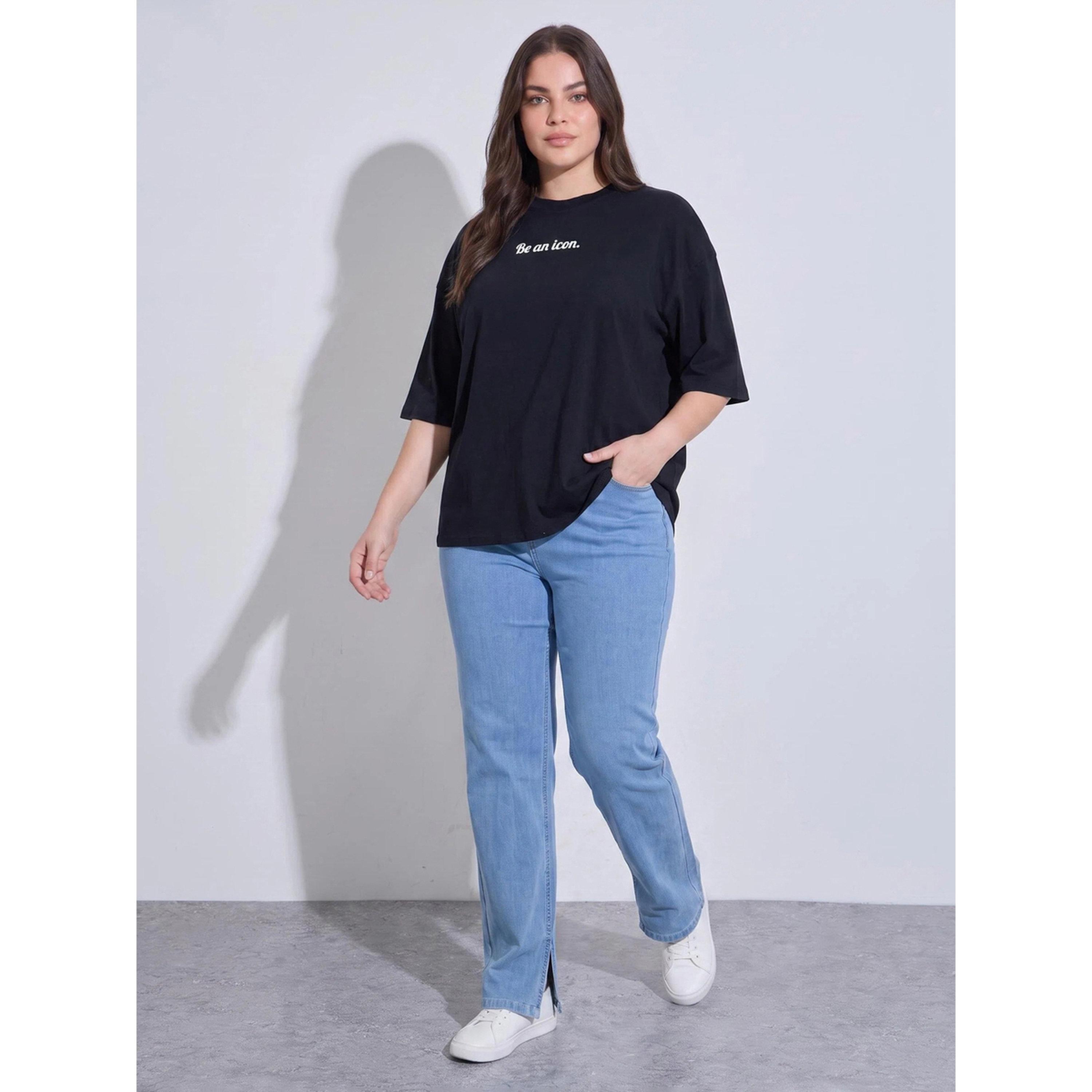Styli BASIC PLAIN OVERSIZE TEE , BLOCK-7009478601-women-clothing-tshirts-image-2